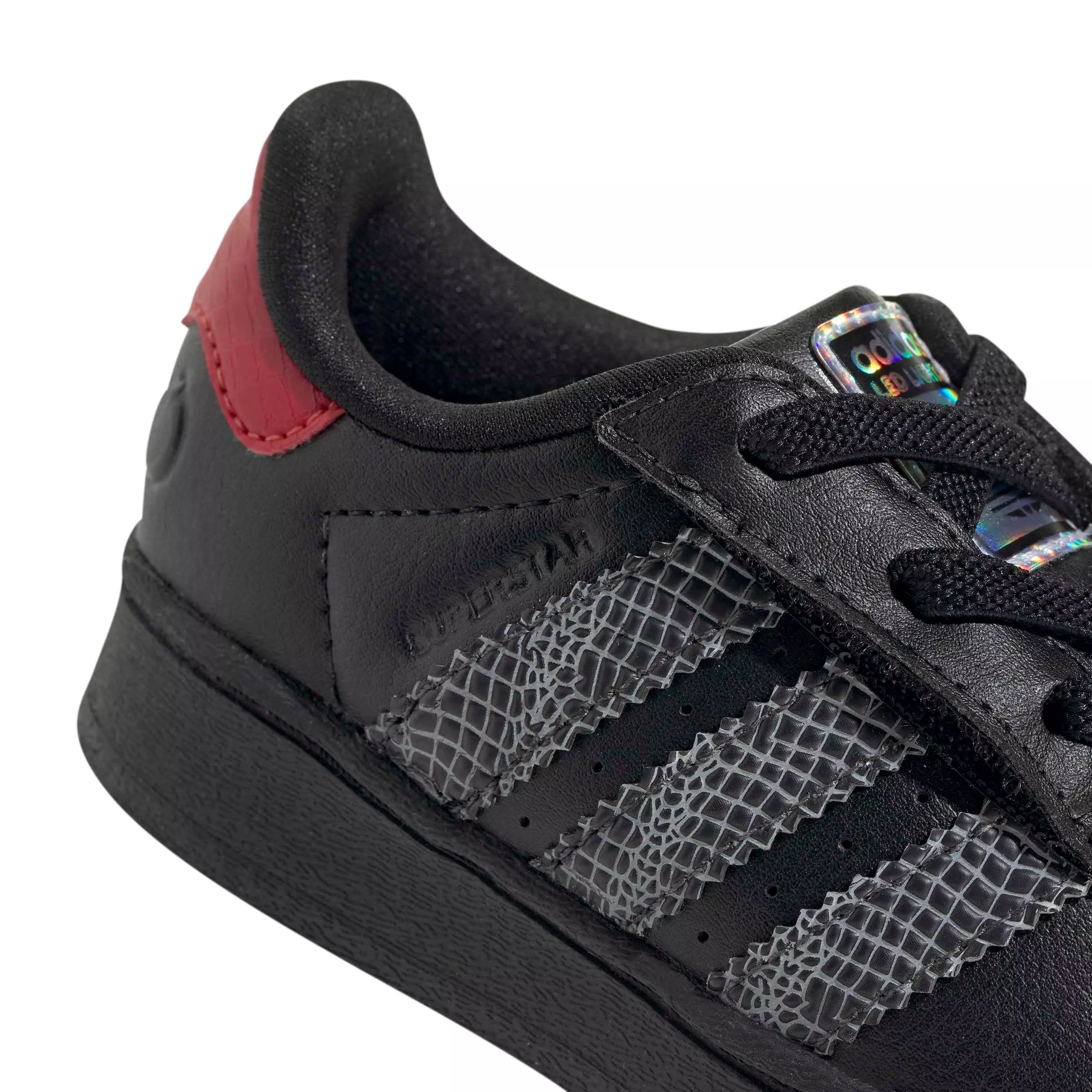 adidas Originals Superstar LL CC EL "Core Black/Core Black/Red" Infant Boys' Shoe - BLACK/BLACK/RED