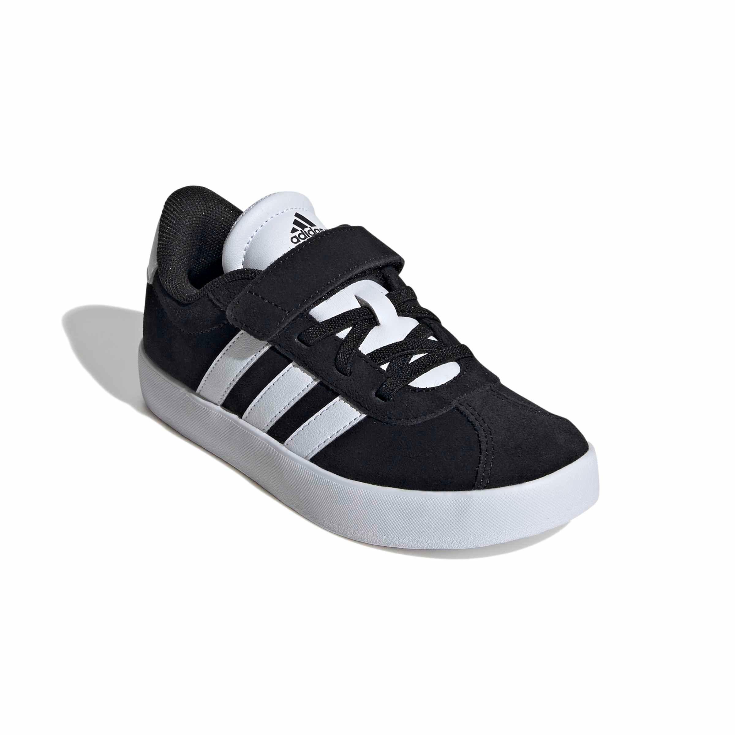 adidas VL Court 3.0 "Core Black/Cloud White/Core Black" Preschool Boys' Shoe - BLACK/WHITE/BLACK Thumbnail View 3
