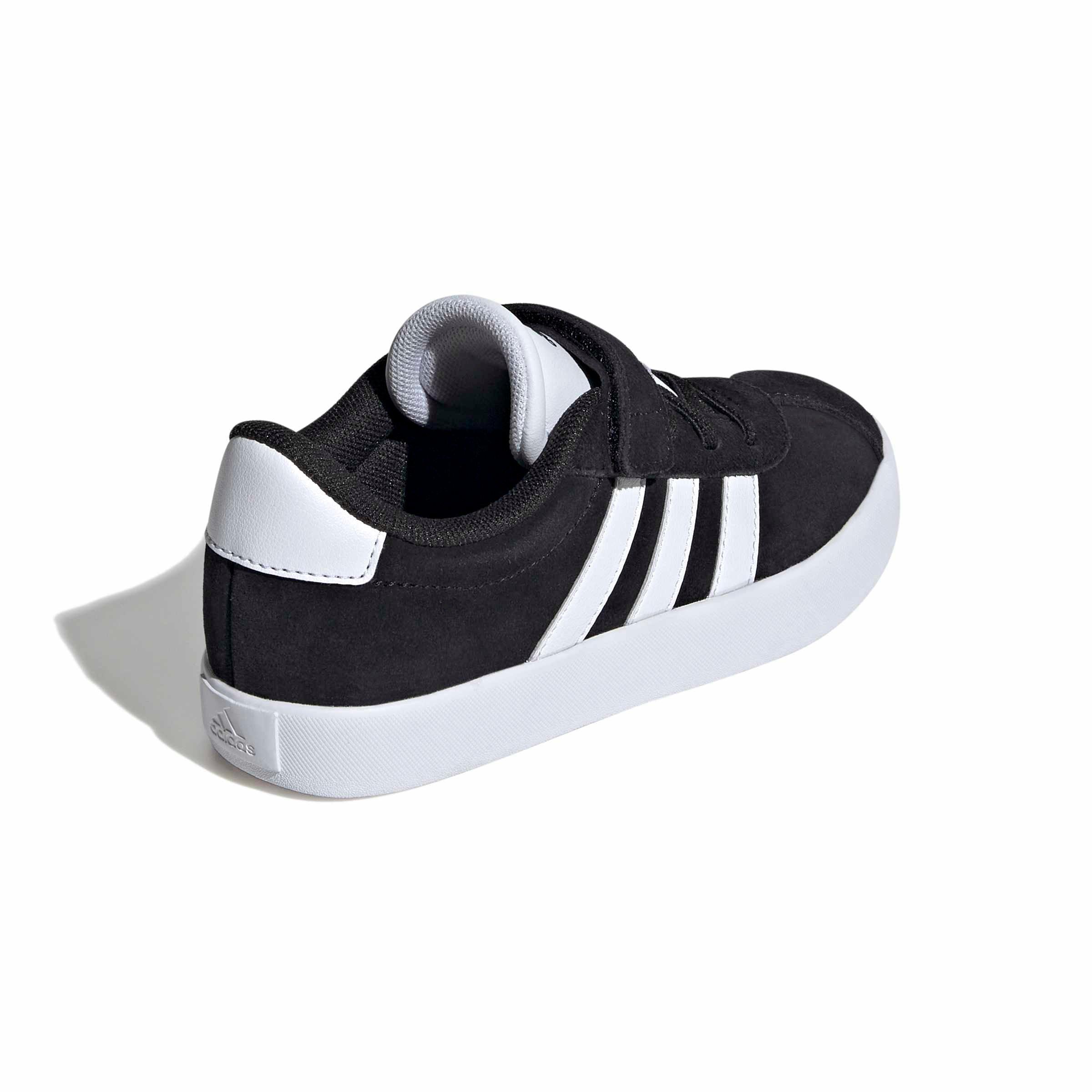 adidas VL Court 3.0 "Core Black/Cloud White/Core Black" Preschool Boys' Shoe - BLACK/WHITE/BLACK Thumbnail View 4