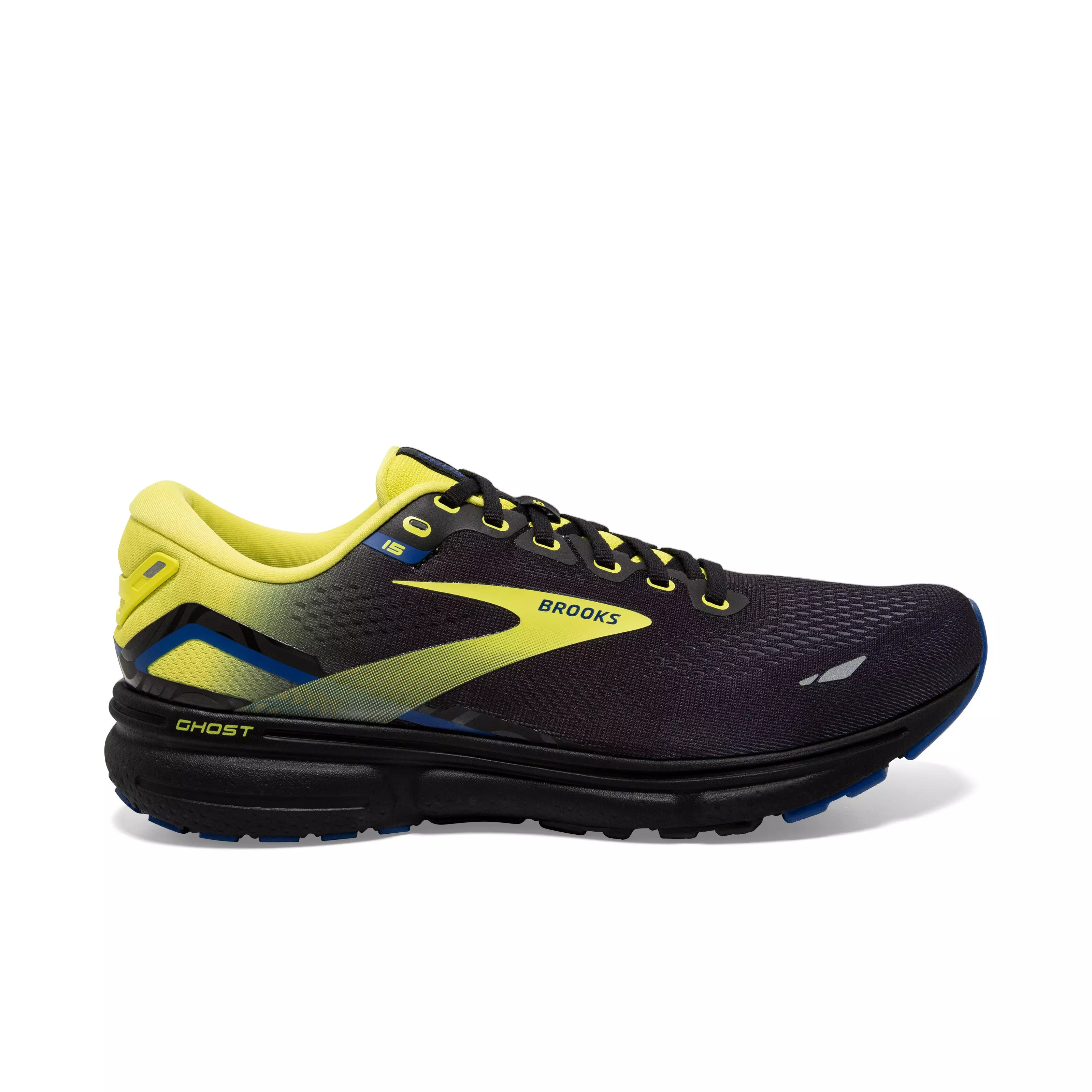 Brooks Ghost 15 "Black/Nightlife/Blue" Men's Running Shoe - BLACK/NIGHTLIFE/BLUE