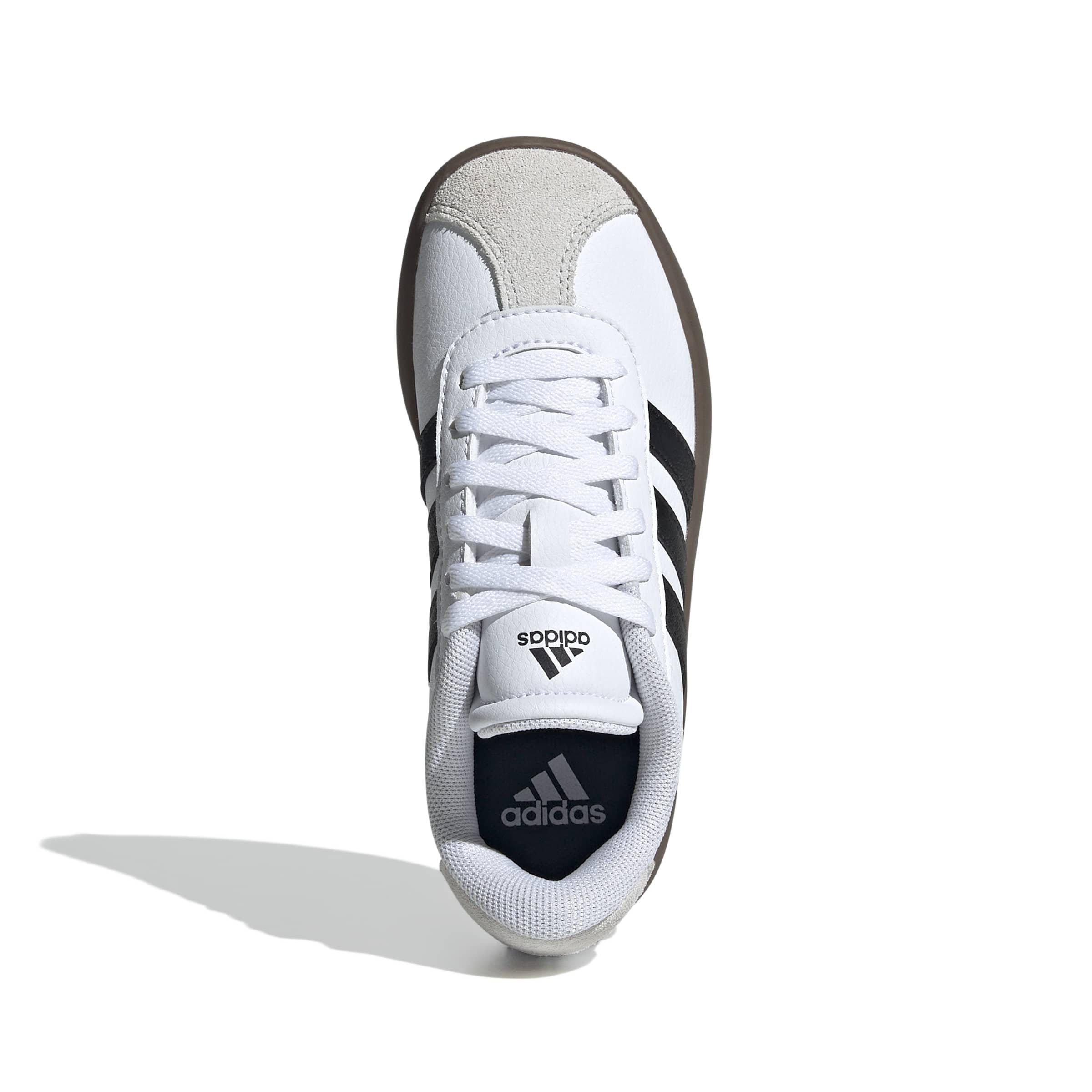 adidas VL Court 3.0 "Ftwr White/Core Black/Grey One" Grade School Boys' Shoe - WHITE/BLACK/GREY Thumbnail View 5