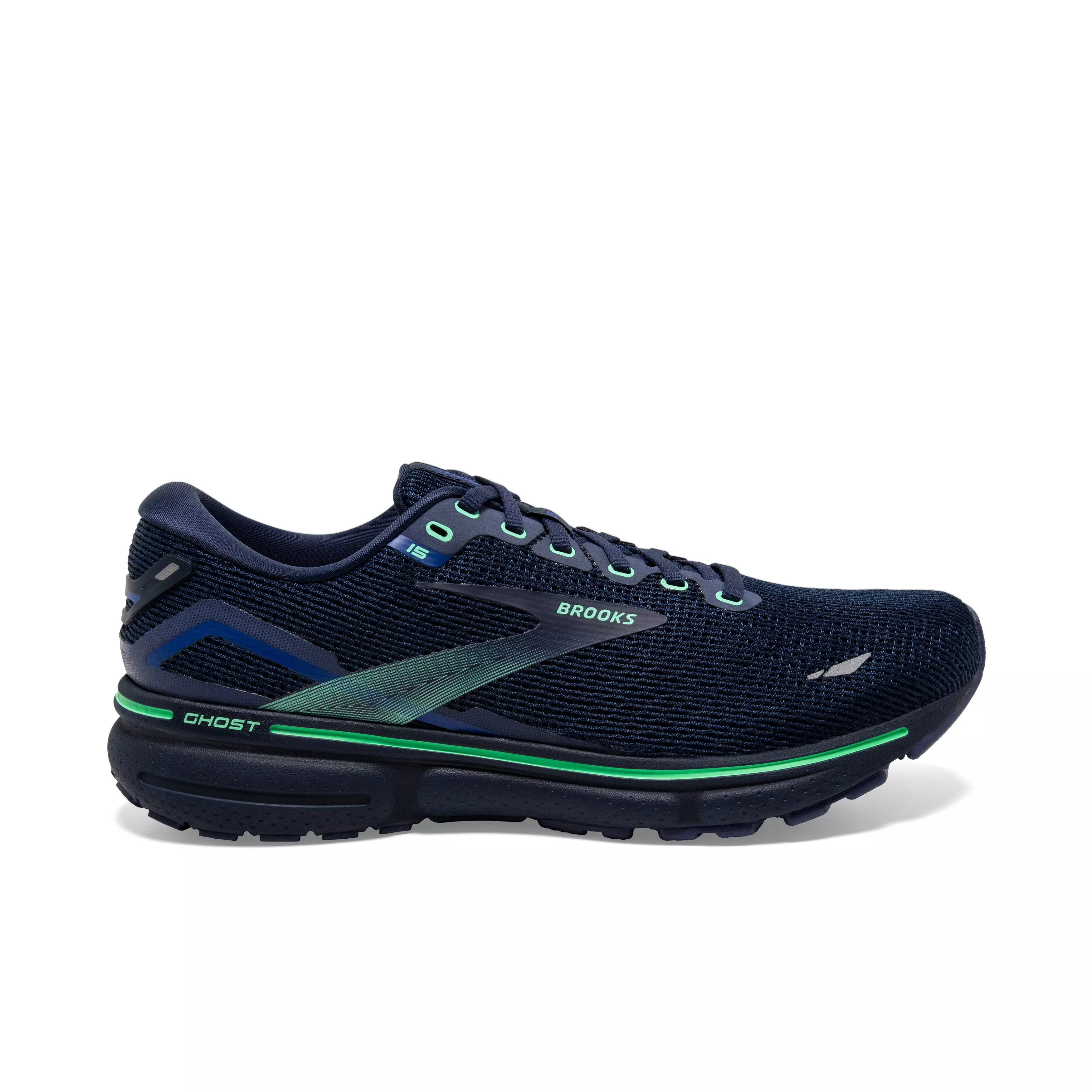 Brooks Ghost 15 "Crown Blue/Black/Green" Men's Running Shoe - BLUE/BLACK/GREEN