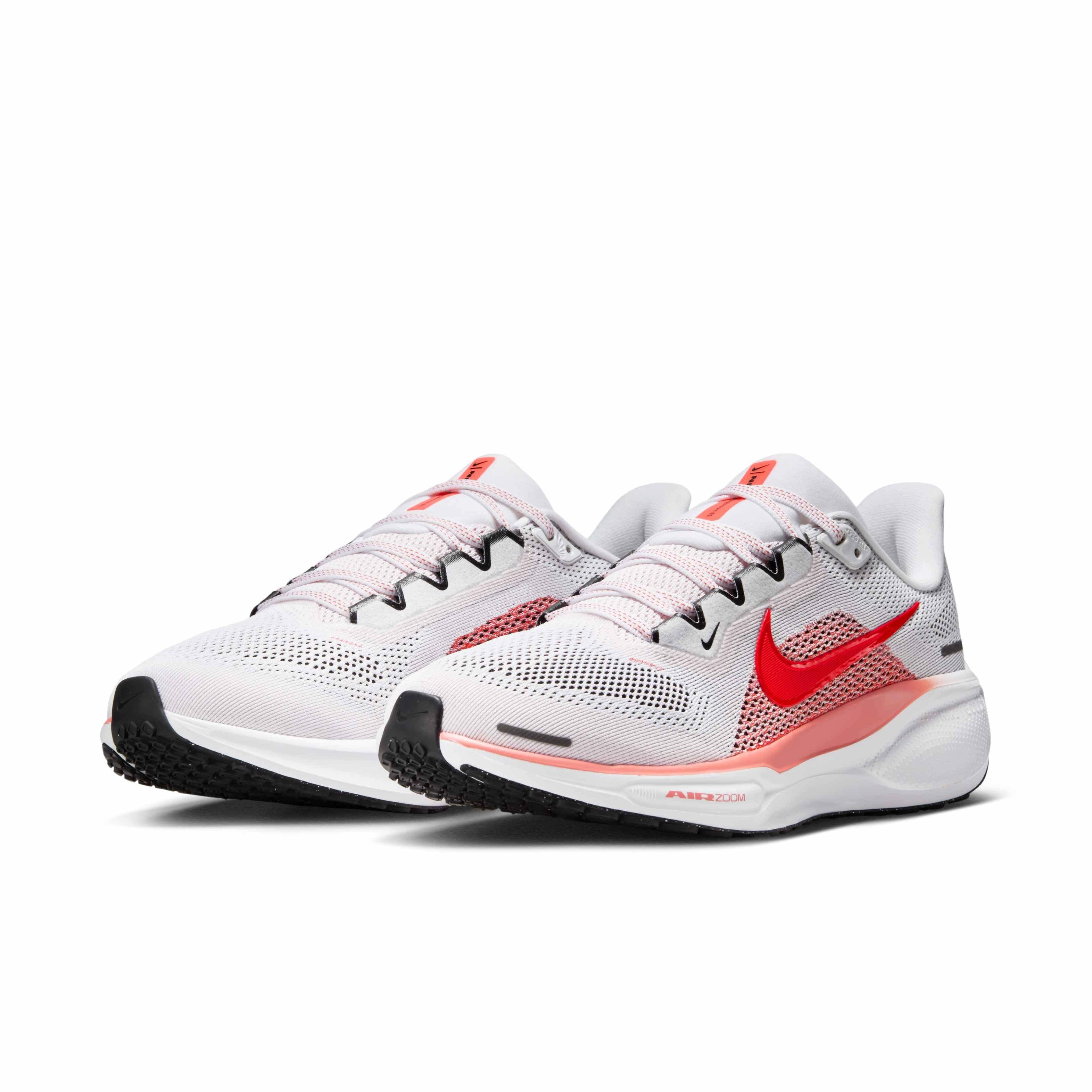 Nike Pegasus 41 "White/Magic Ember/Black/Bright Crimson" Women's Running Shoe - WHITE/EMBER/BLACK/CRIMSON Thumbnail View 3