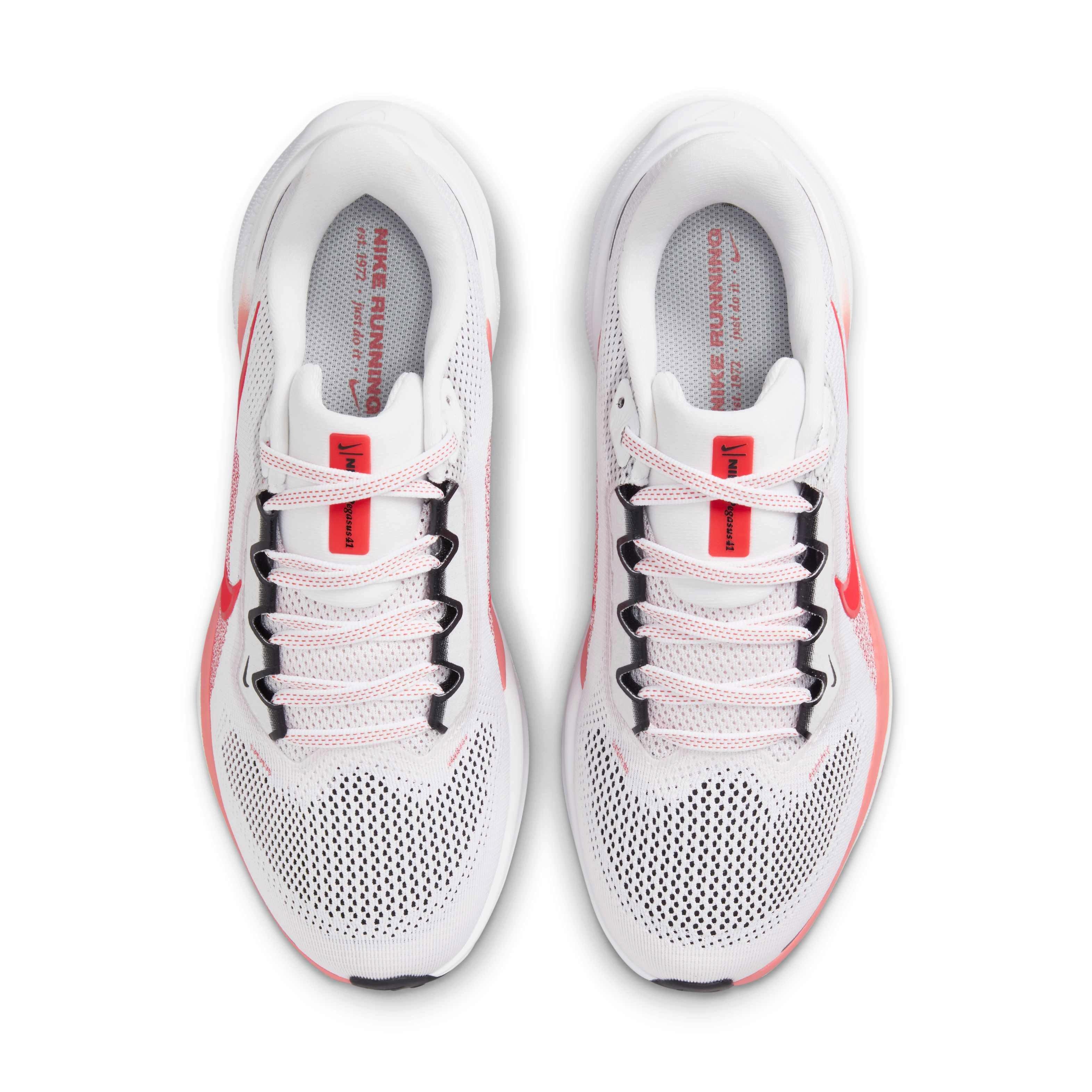 Nike Pegasus 41 "White/Magic Ember/Black/Bright Crimson" Women's Running Shoe - WHITE/EMBER/BLACK/CRIMSON Thumbnail View 4