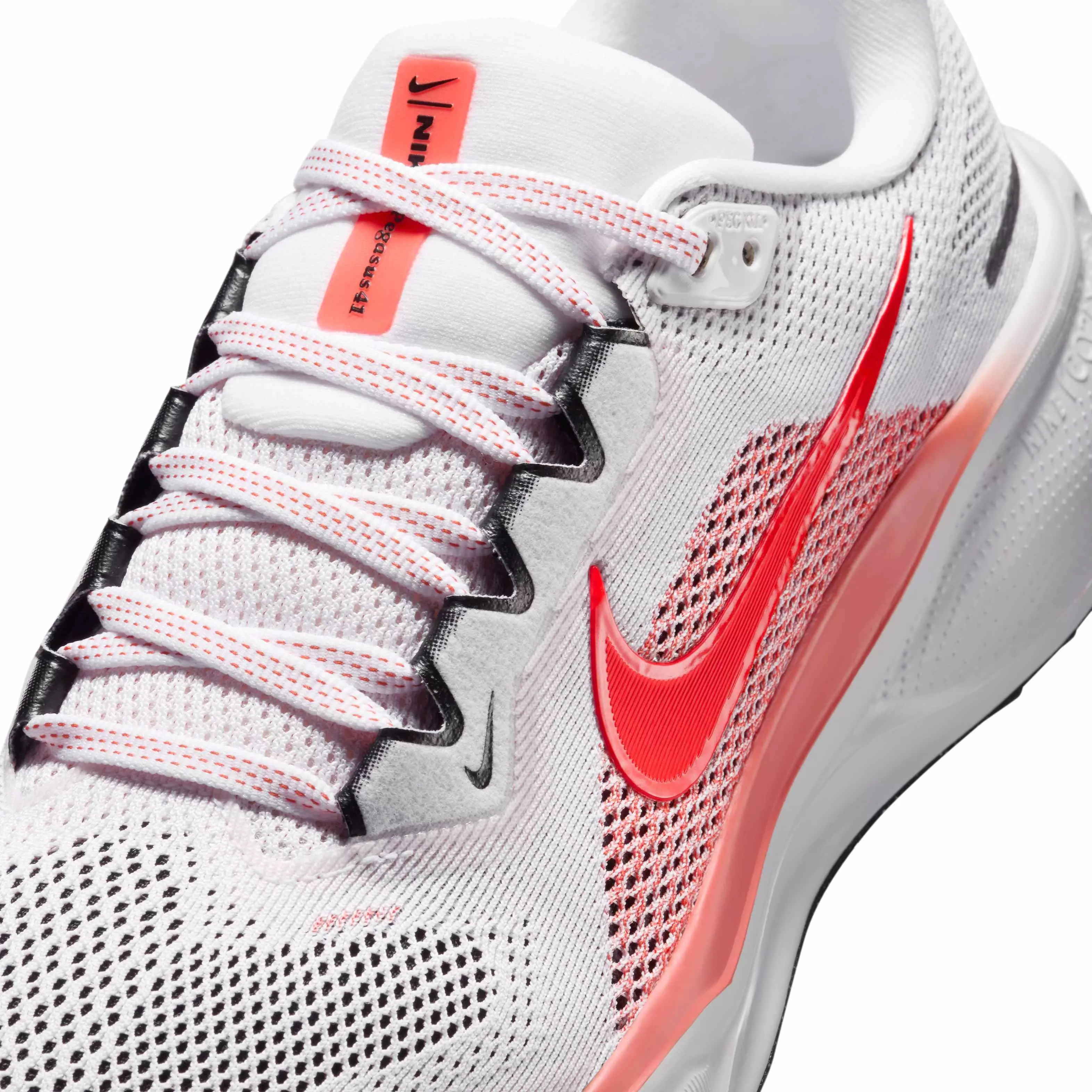 Nike Pegasus 41 "White/Magic Ember/Black/Bright Crimson" Women's Running Shoe - WHITE/EMBER/BLACK/CRIMSON