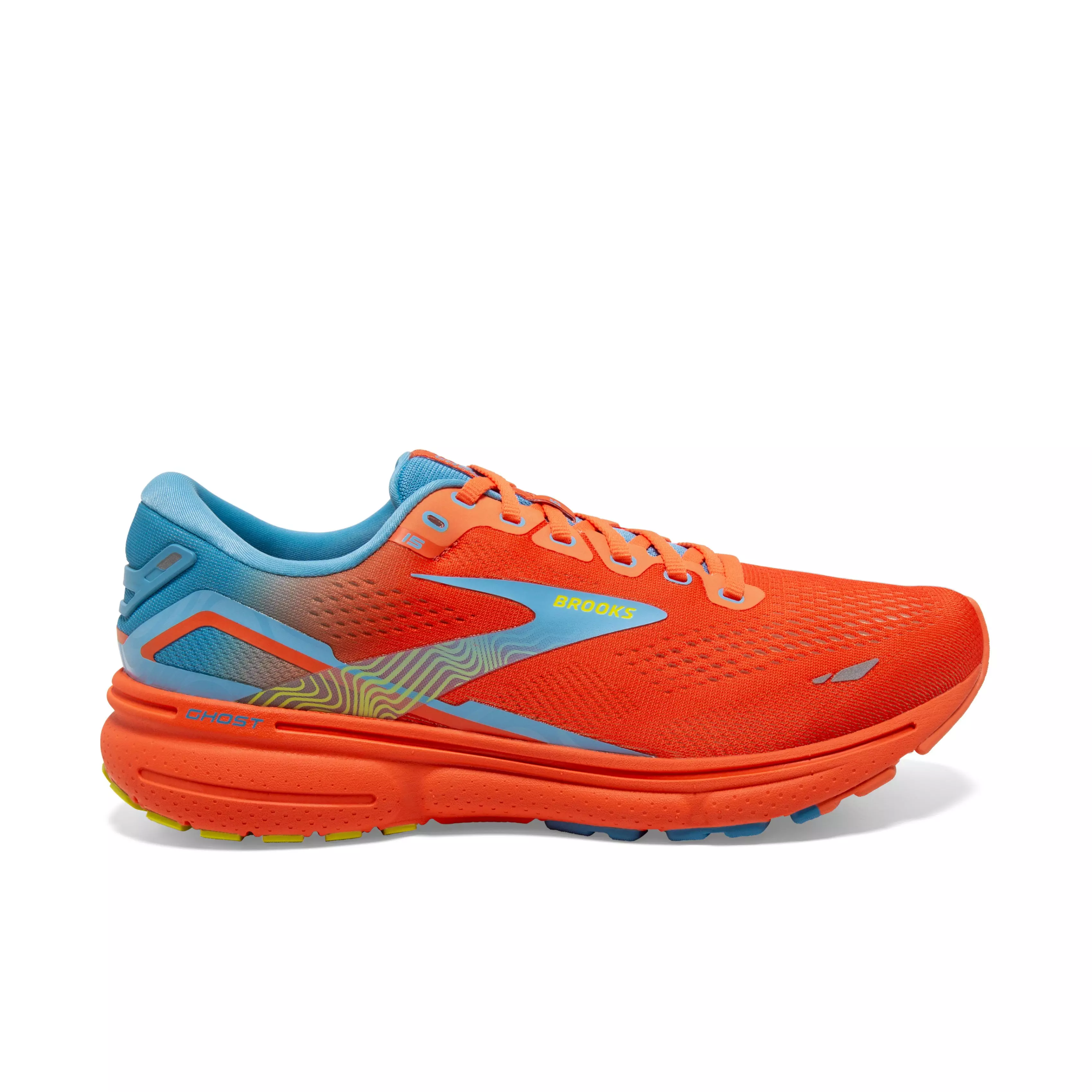 Brooks Ghost 15 "Orange/Blue/Yellow" Men's Running Shoe - ORANGE/BLUE/YELLOW
