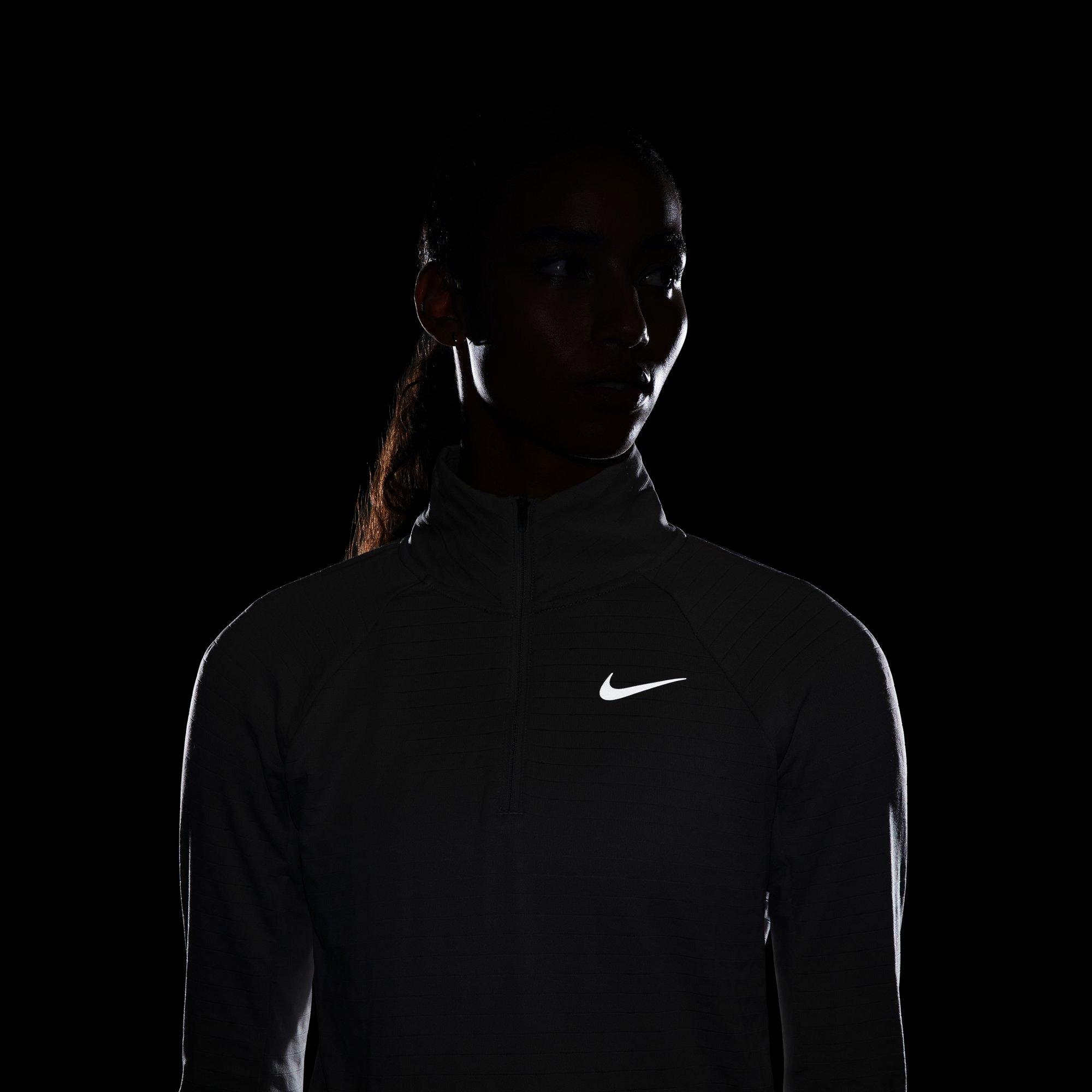 Nike Women's Therma-FIT Element Half-Zip Tee - GREY Thumbnail View 6