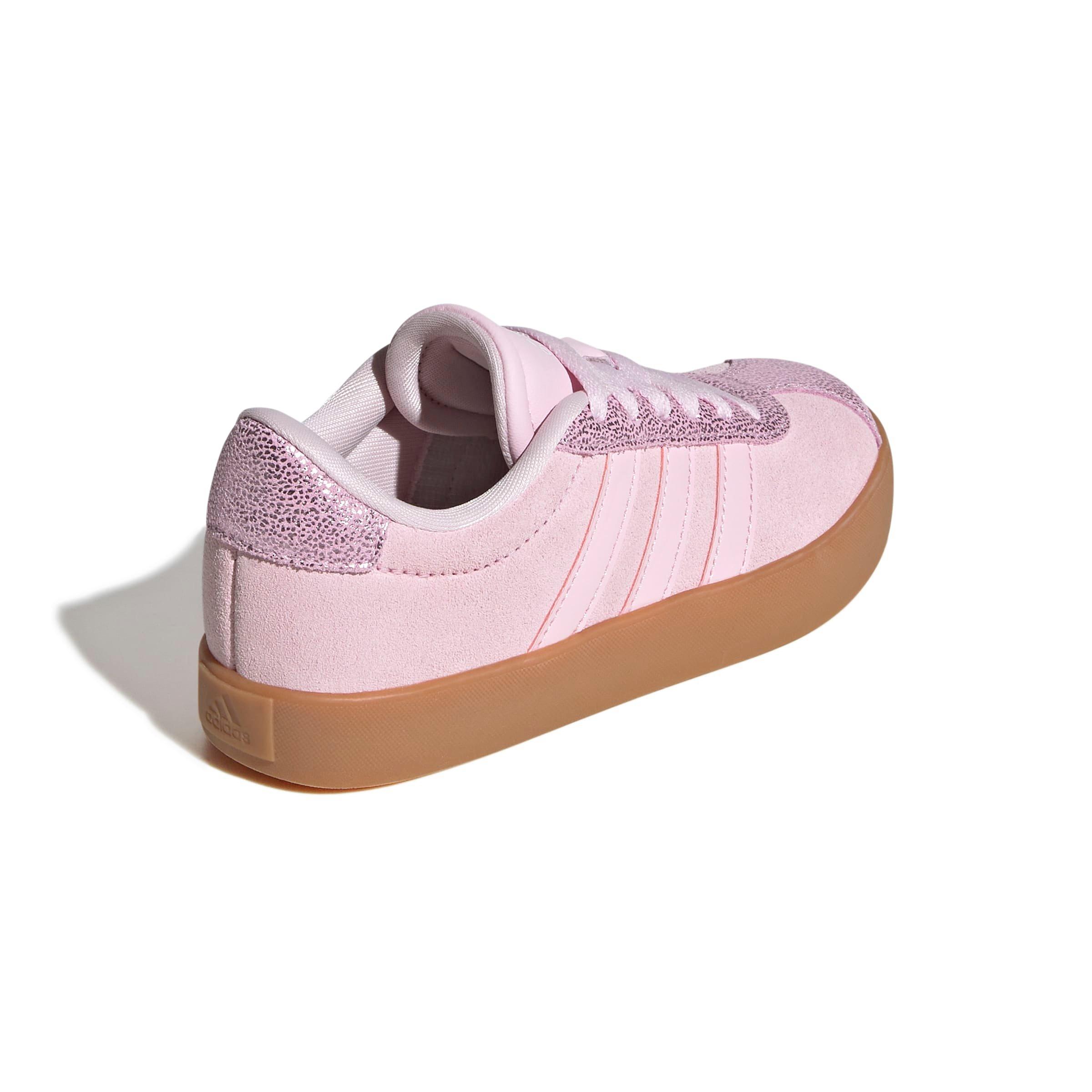 adidas VL Court 3.0 "Clear Pink/Clear Pink/Gum 10" Preschool Girls' Shoe - PINK/PINK/GUM Thumbnail View 4