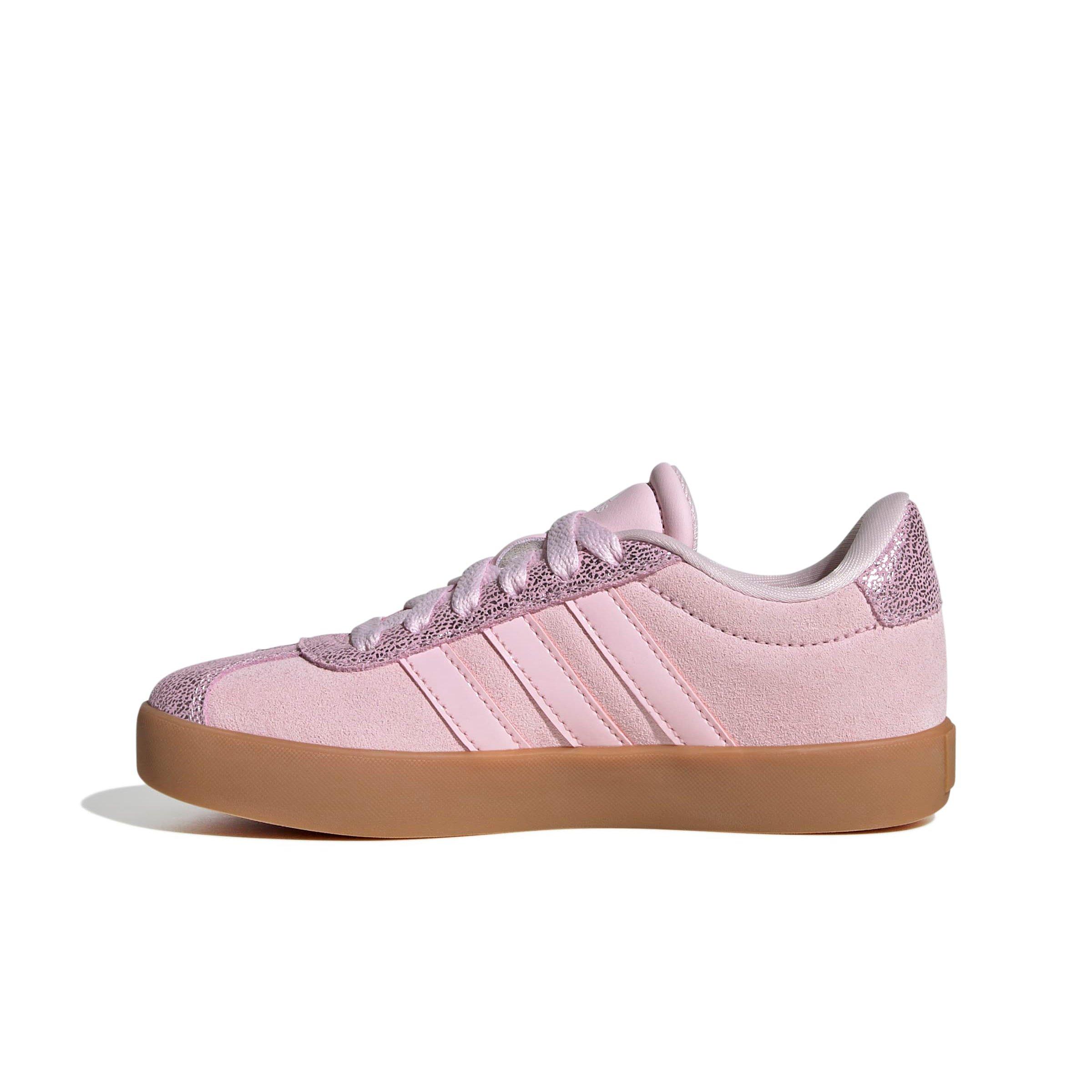 adidas VL Court 3.0 "Clear Pink/Clear Pink/Gum 10" Grade School Girls' Shoe - PINK/PINK/GUM