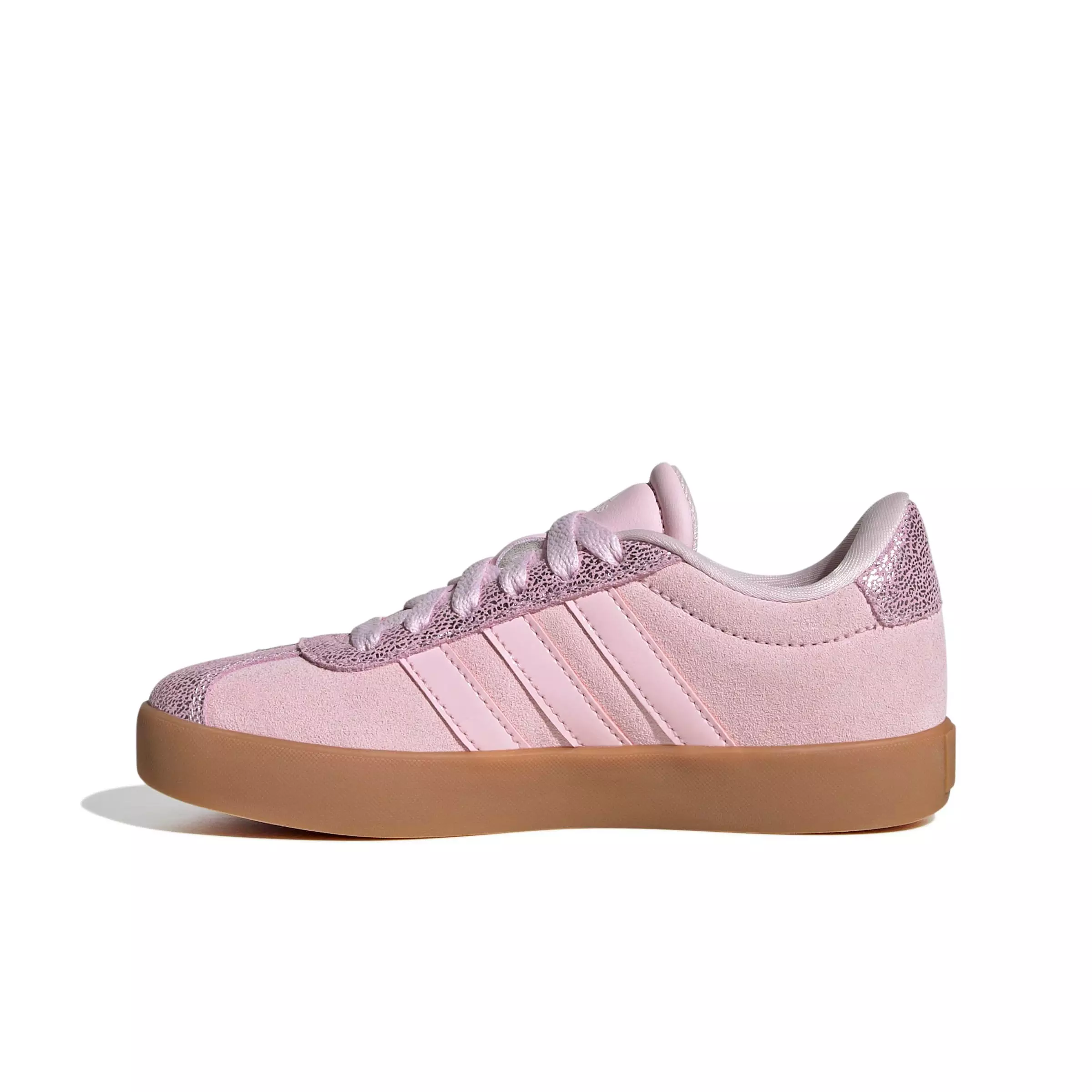 adidas VL Court 3.0 "Clear Pink/Clear Pink/Gum 10" Grade School Girls' Shoe - PINK/PINK/GUM