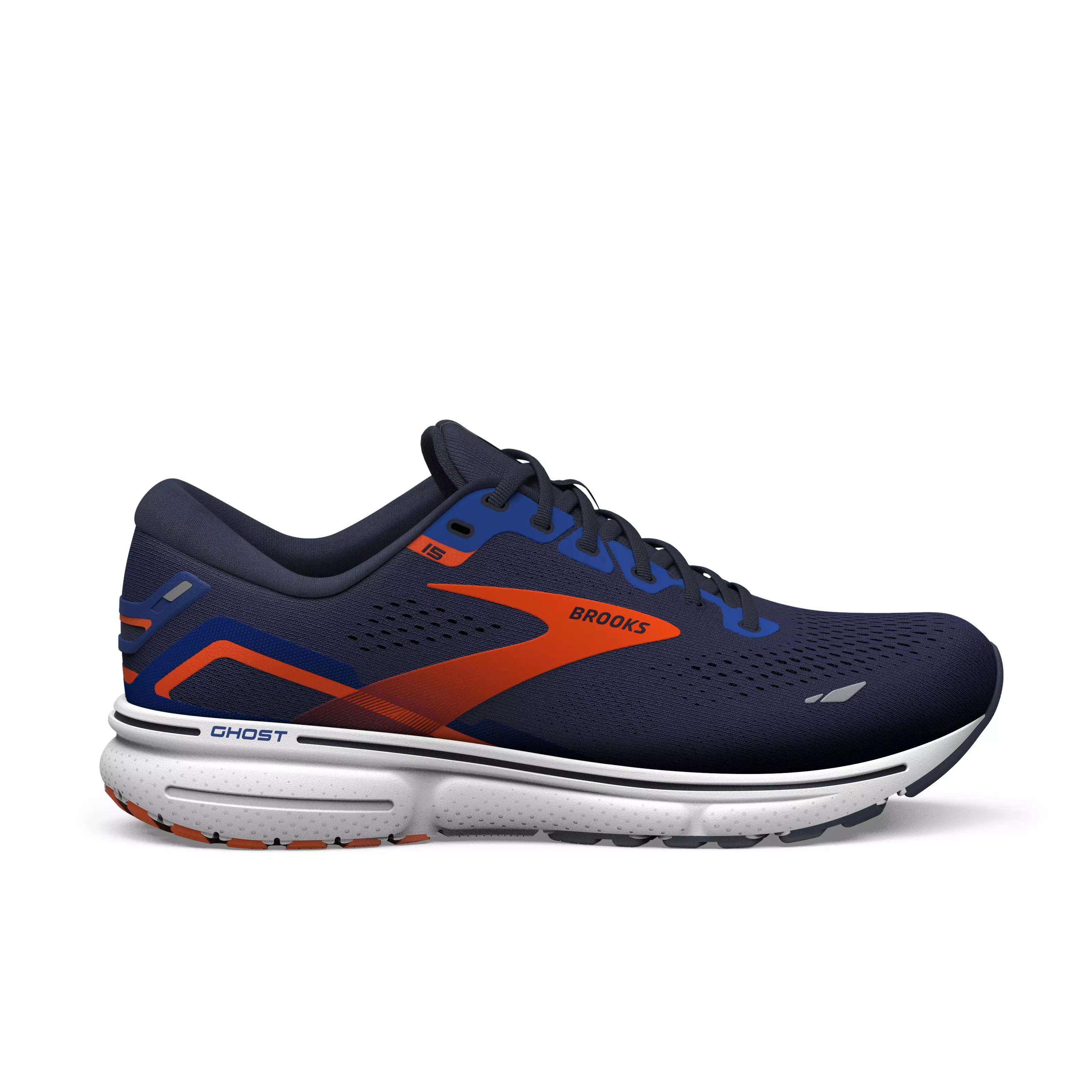 Brooks Ghost 15 "Blue/Red Orange" Men's Running Shoe - BLUE/RED ORANGE