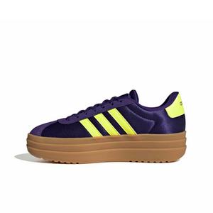 adidas VL Court Bold "Collegiate Purple/Hi-Res Yellow/Silver Metallic" Grade School Girls' Shoe