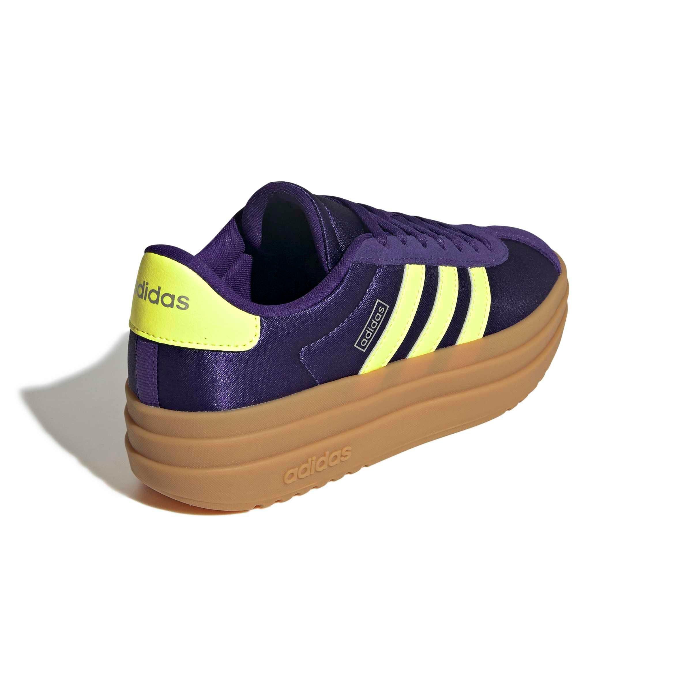 adidas VL Court Bold Grade School Girls' "Collegiate Purple/Hi-Res Yellow/Silver Metallic" Shoe