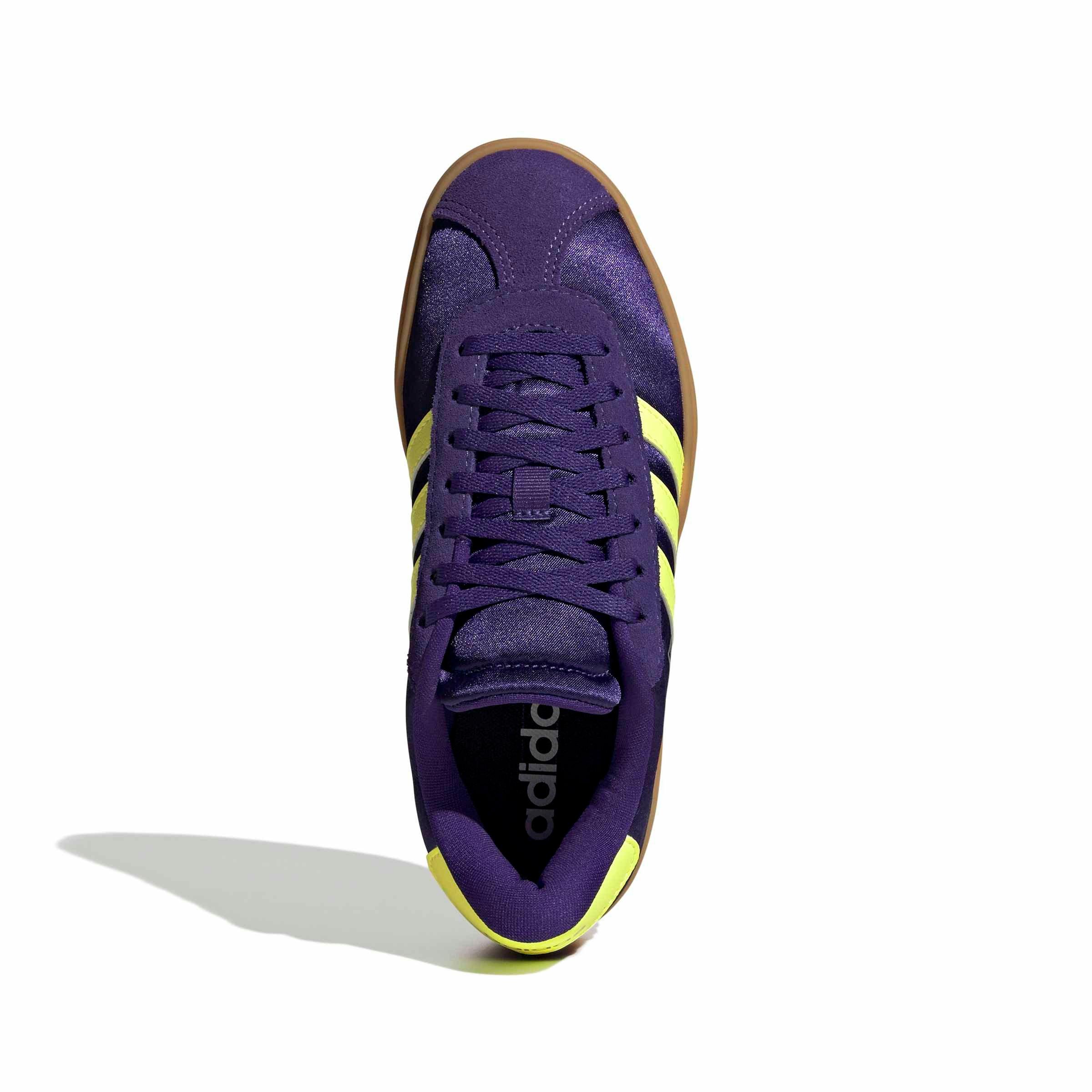 adidas VL Court Bold Grade School Girls' "Collegiate Purple/Hi-Res Yellow/Silver Metallic" Shoe