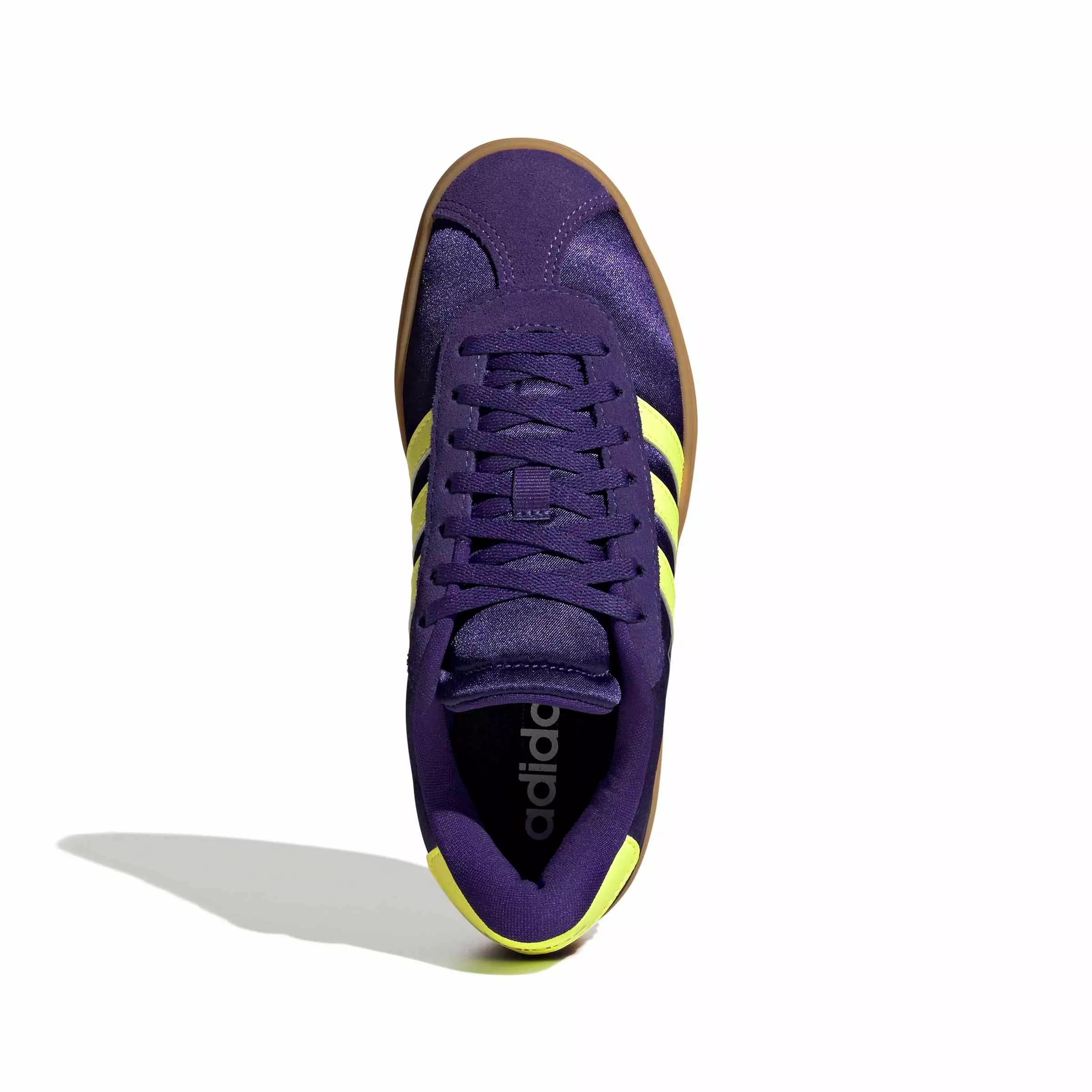adidas VL Court Bold "Collegiate Purple/Hi-Res Yellow/Silver Metallic" Grade School Girls' Shoe - PURPLE/YELLOW/SILVER