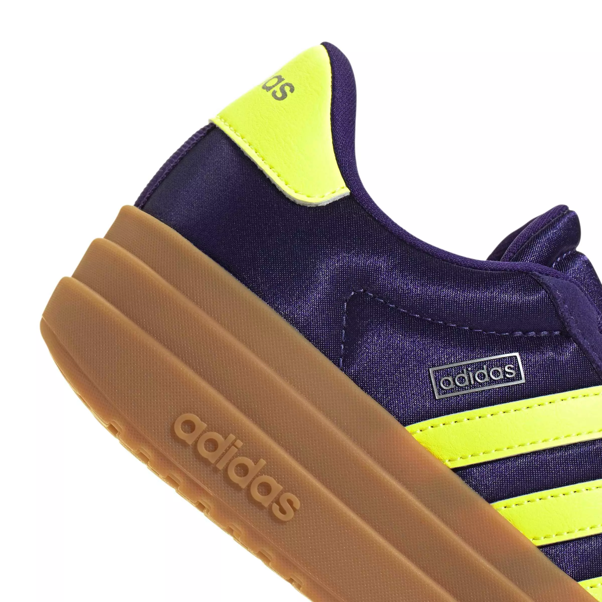 adidas VL Court Bold "Collegiate Purple/Hi-Res Yellow/Silver Metallic" Grade School Girls' Shoe - PURPLE/YELLOW/SILVER