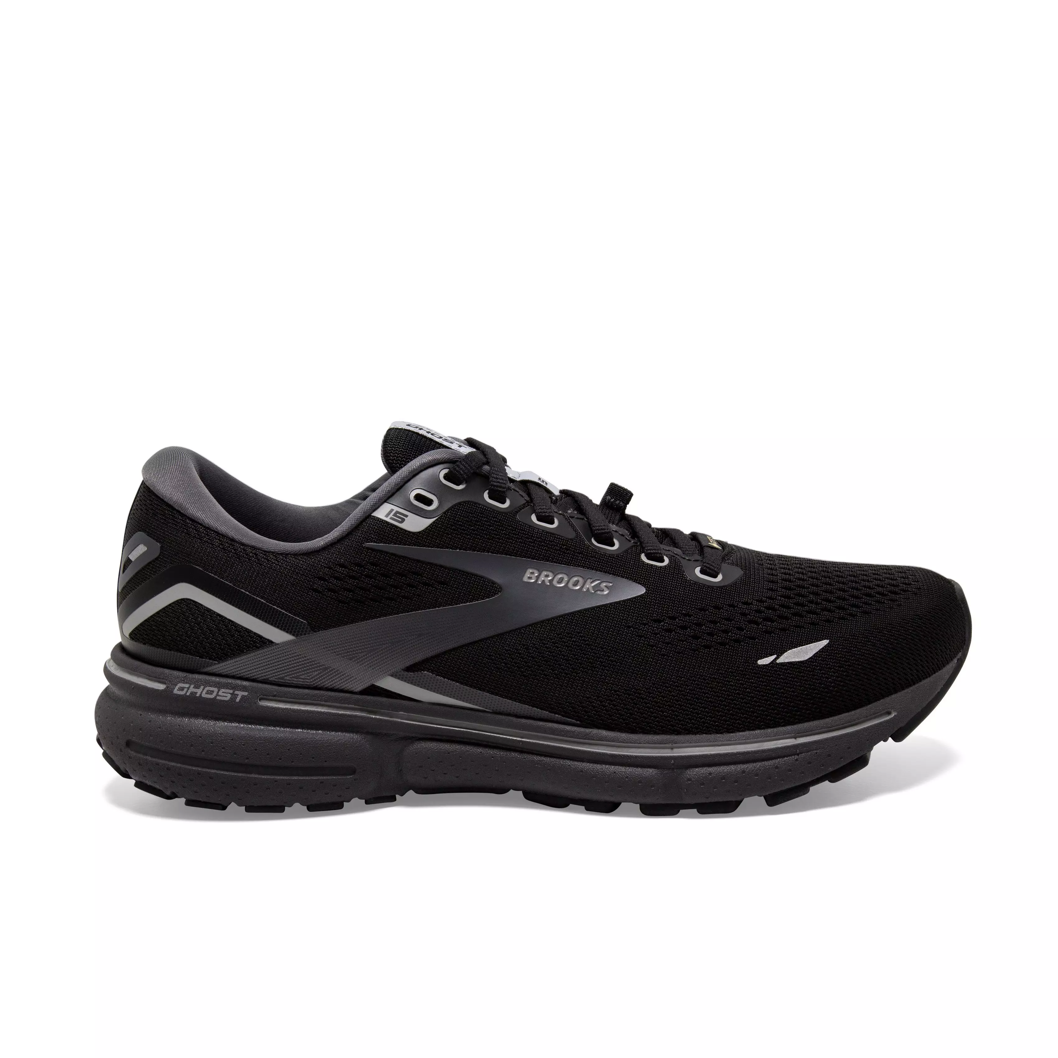 Brooks Ghost 15 GTX "Black/Blackened Pearl/Alloy" Men's Running Shoe - BLACK/BLACKENED PEARL/ALLOY