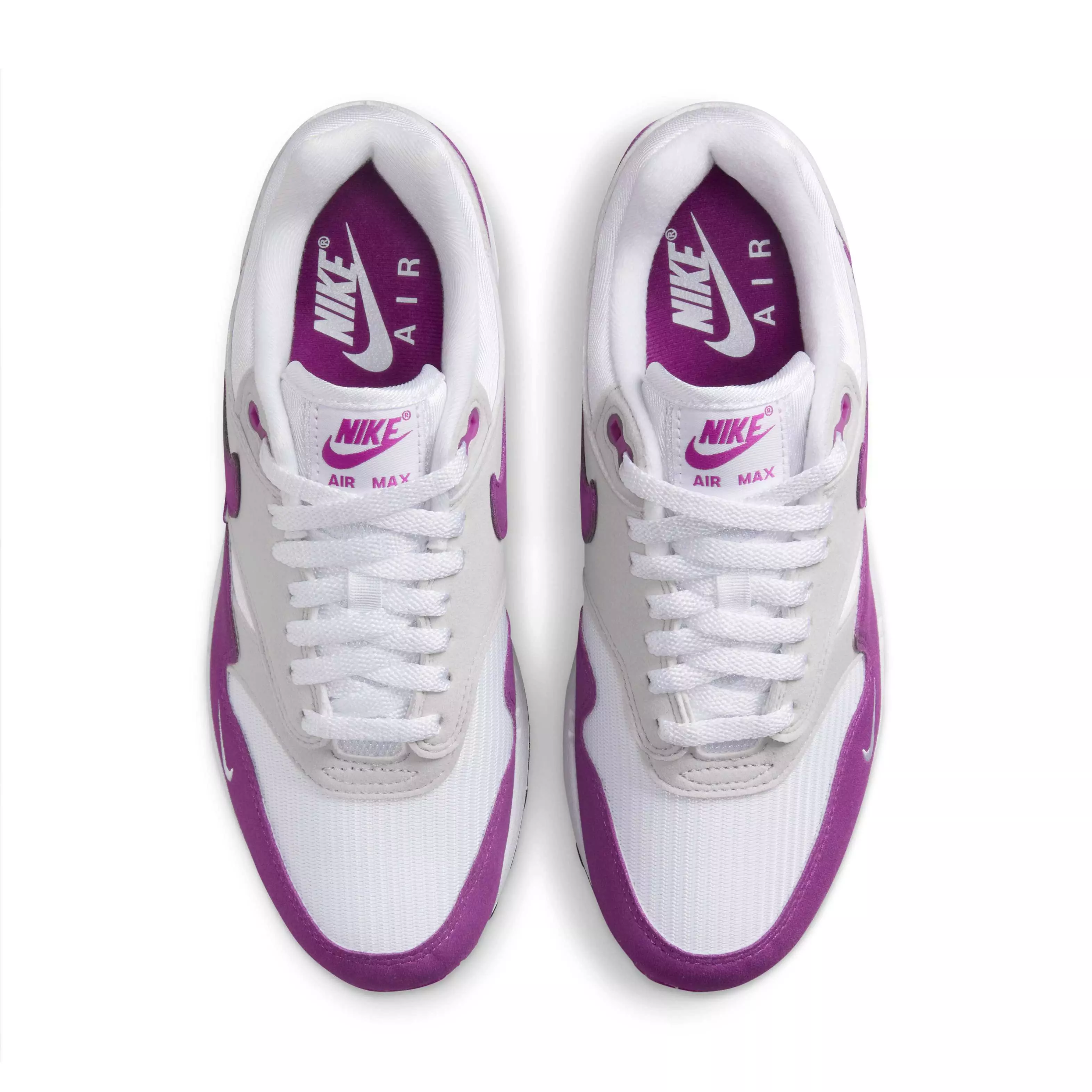 Nike Air Max 1 '87 SWSH "White/Neutral Grey/Black/Bold Berry" Women's Shoe - WHITE/GREY/BLACK/BERRY
