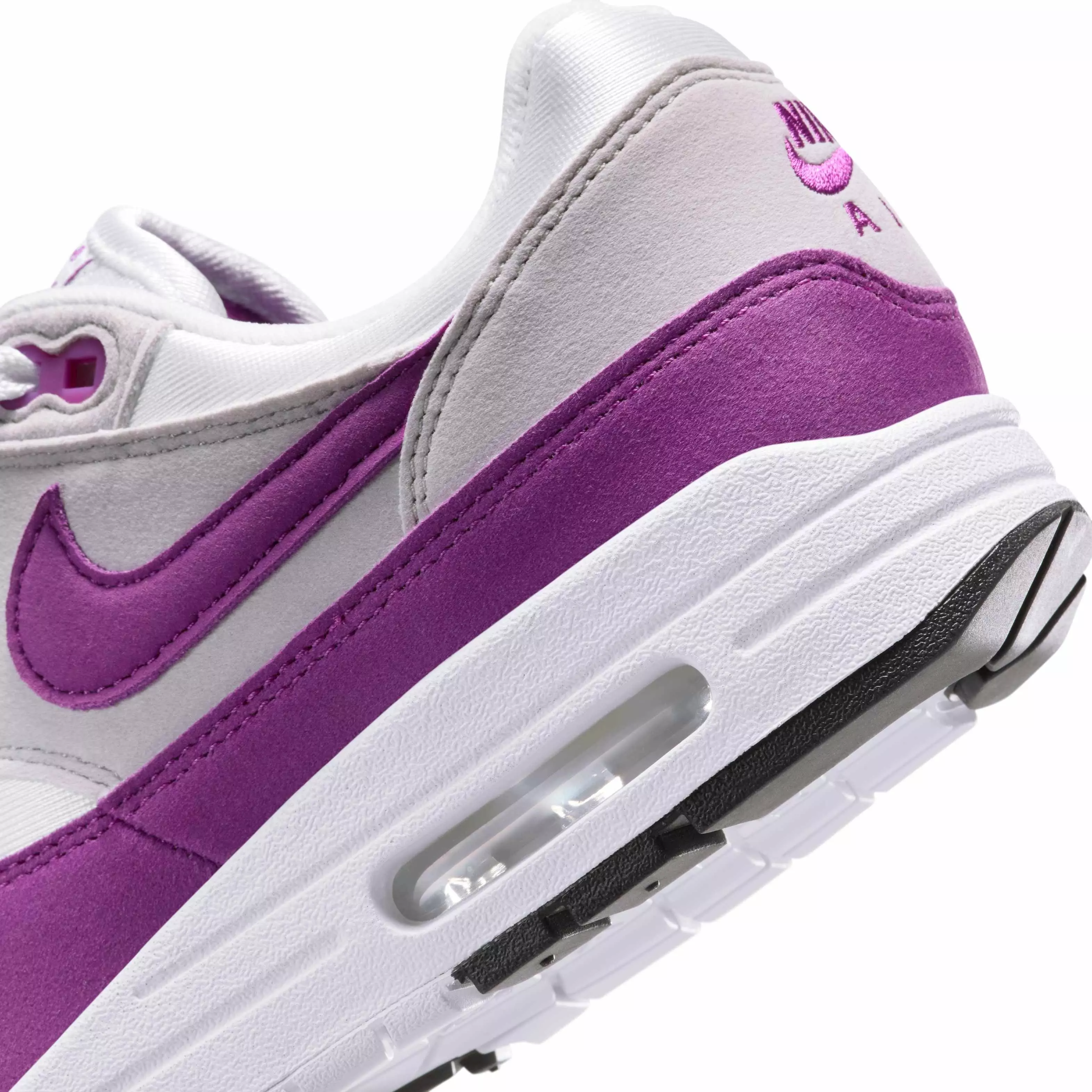 Nike Air Max 1 '87 SWSH "White/Neutral Grey/Black/Bold Berry" Women's Shoe - WHITE/GREY/BLACK/BERRY