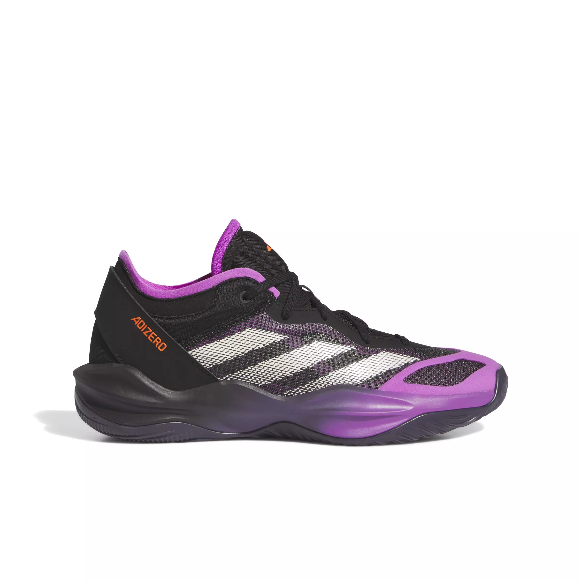 adidas Adizero Select 2.0 Low Trainer "Core Black/Purple Burst/Aurora Black" Unisex Basketball Shoe - BLACK/PURPLE/BLACK