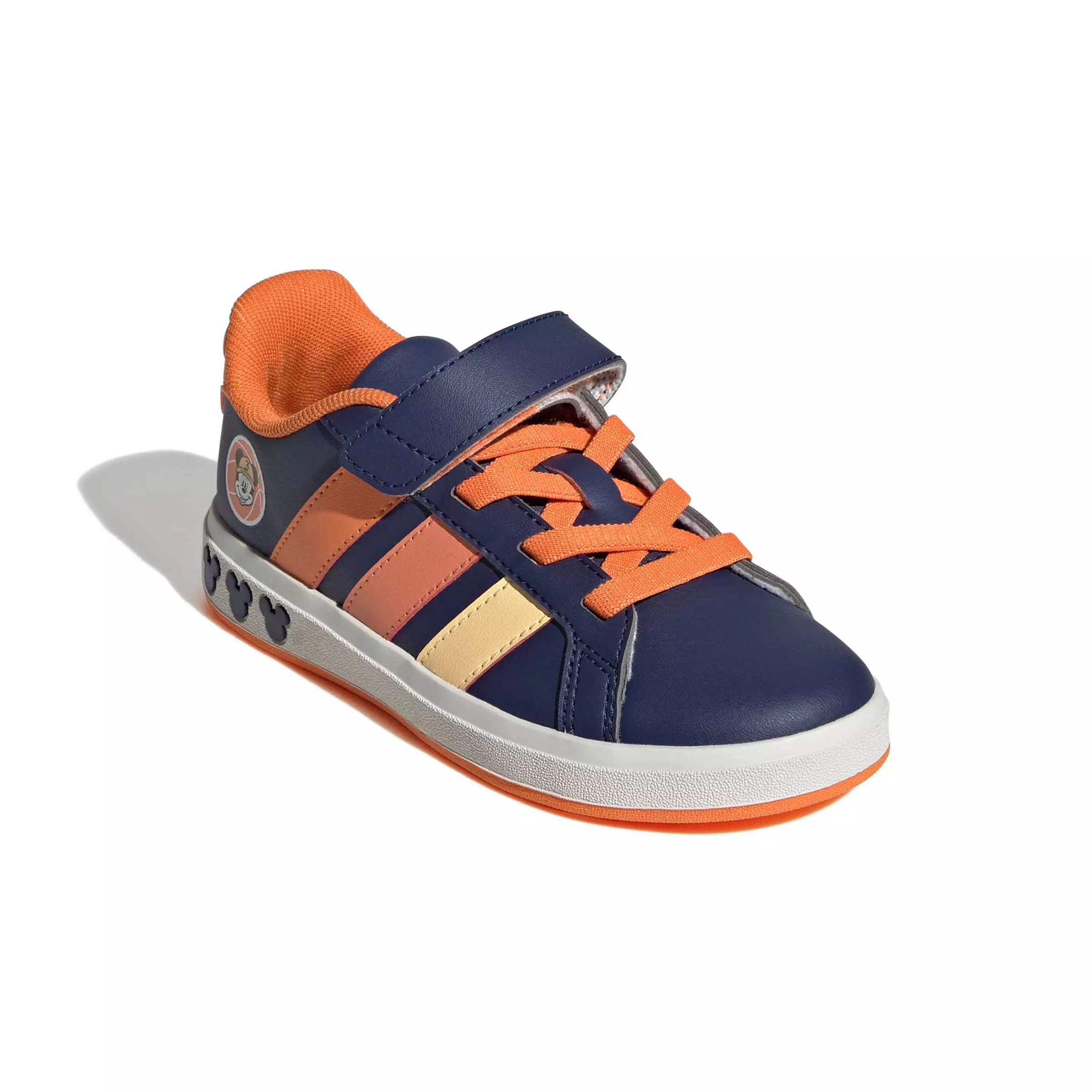 adidas Disney Mickey Mouse Grand Court "Dark Blue/Ice Tangerine/Pure Orange" Preschool Boys' Shoe - DK BLUE/TANGERINE/ORANGE