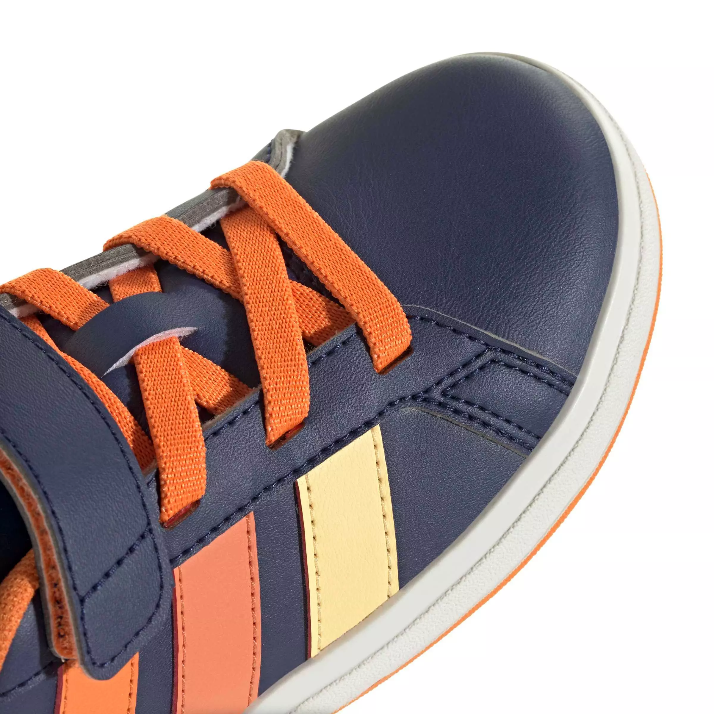 adidas Disney Mickey Mouse Grand Court "Dark Blue/Ice Tangerine/Pure Orange" Preschool Boys' Shoe - DK BLUE/TANGERINE/ORANGE