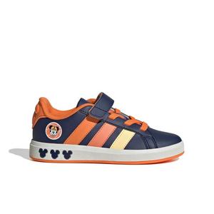 adidas Disney Mickey Mouse Grand Court "Dark Blue/Ice Tangerine/Pure Orange" Preschool Boys' Shoe