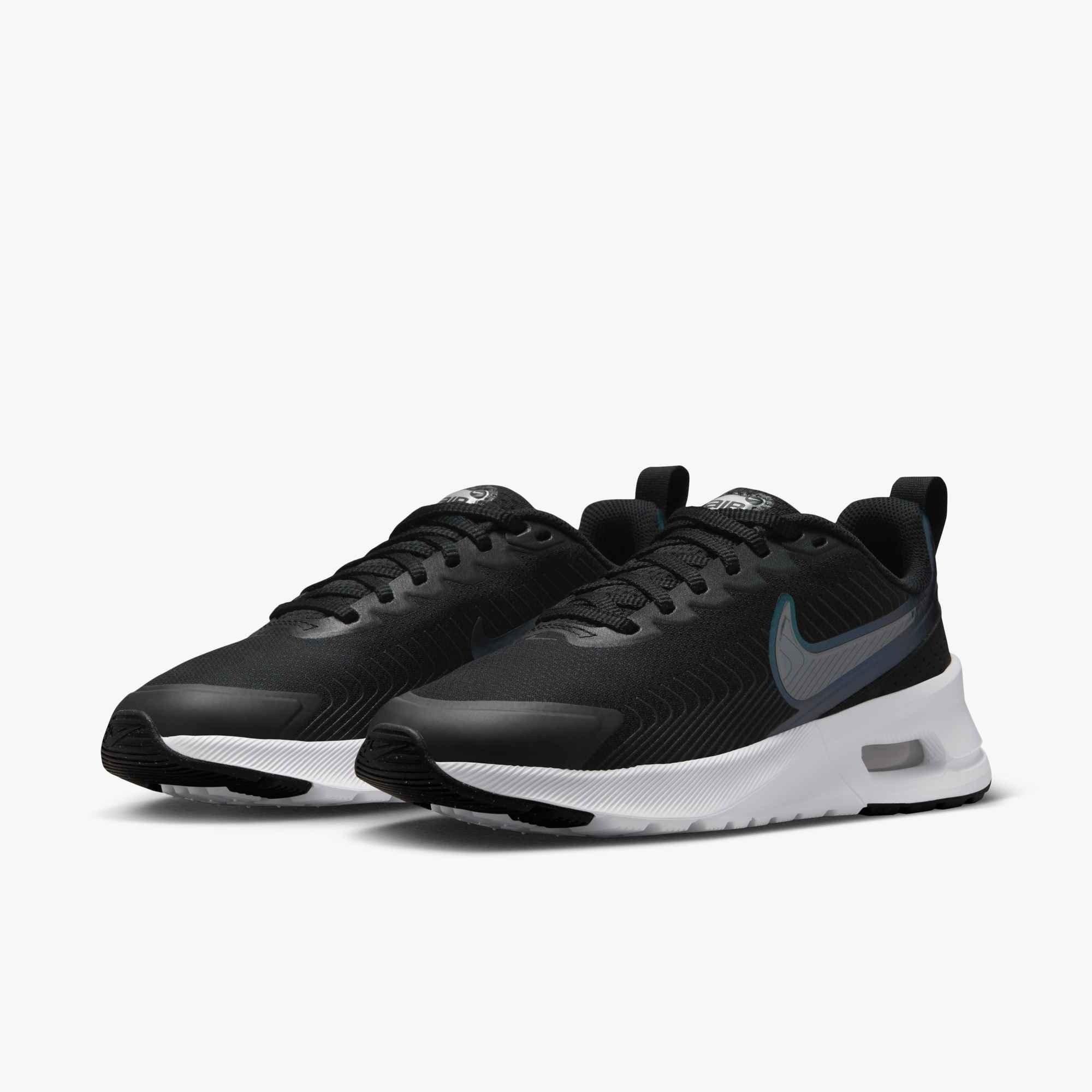 Nike Air Max Nuaxis "Black/White/Metallic Silver/Metallic Dark Grey" Women's Shoe - BLACK/WHITE/SILVER/DK GREY Thumbnail View 4