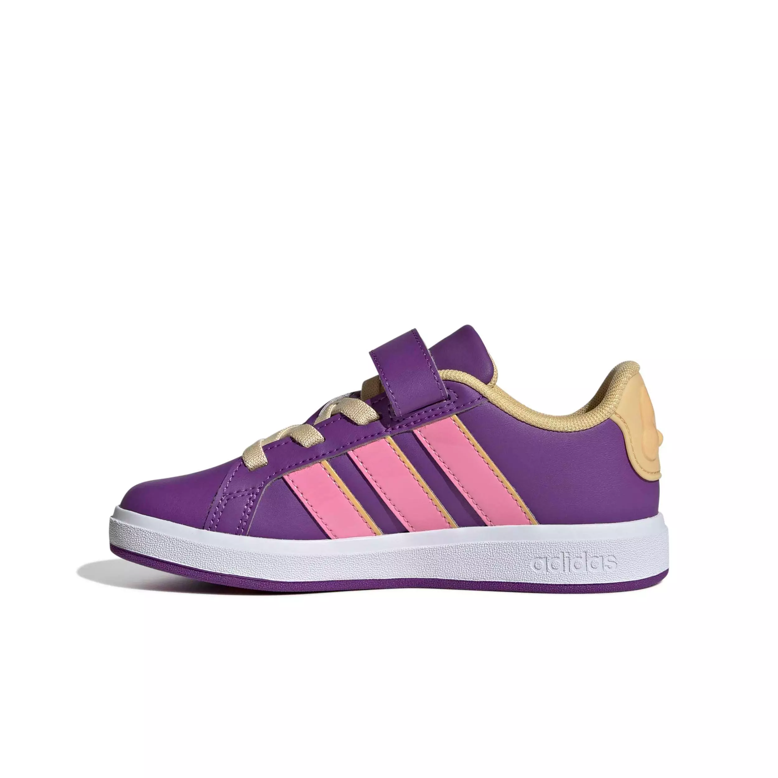 adidas Disney Minnie Mouse Grand Court "Active Purple/St Tropic Bloom/White" Preschool Girls' Shoe - PURPLE/BLOOM/WHITE