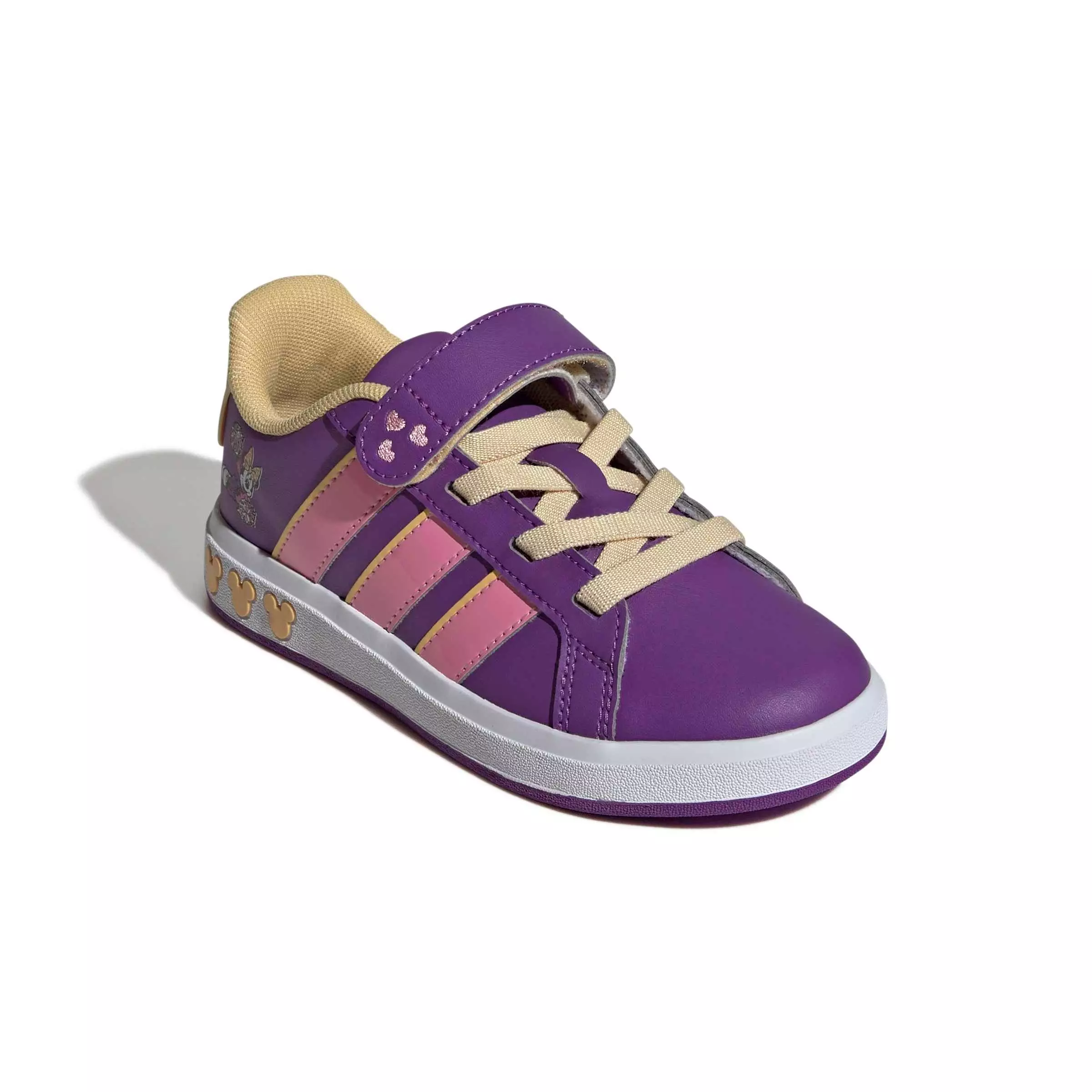 adidas Disney Minnie Mouse Grand Court "Active Purple/St Tropic Bloom/White" Preschool Girls' Shoe - PURPLE/BLOOM/WHITE