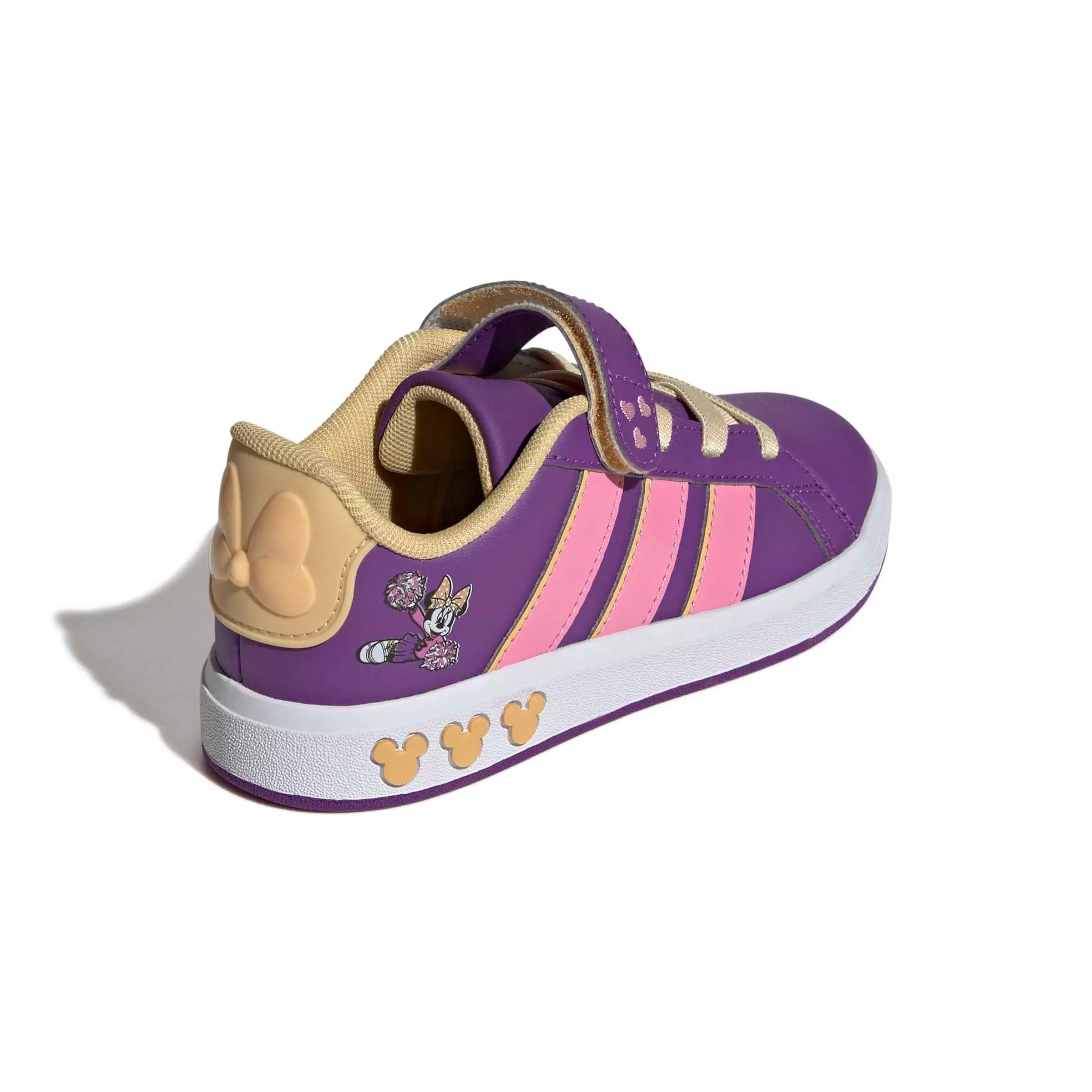 adidas Disney Minnie Mouse Grand Court "Active Purple/St Tropic Bloom/White" Preschool Girls' Shoe - PURPLE/BLOOM/WHITE