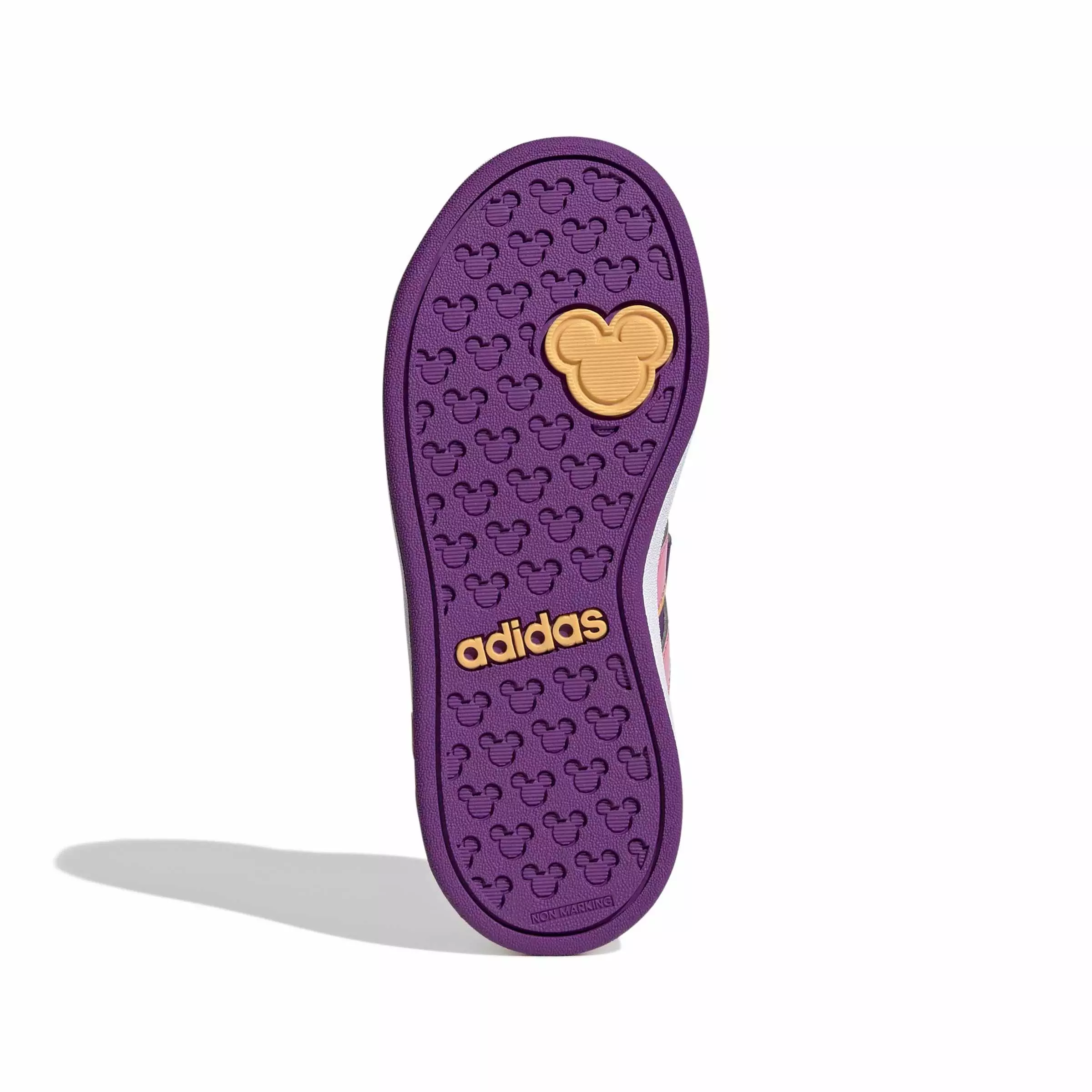 adidas Disney Minnie Mouse Grand Court "Purple/St Tropic Bloom/White" Grade School Girls' Shoe - PURPLE/BLOOM/WHITE