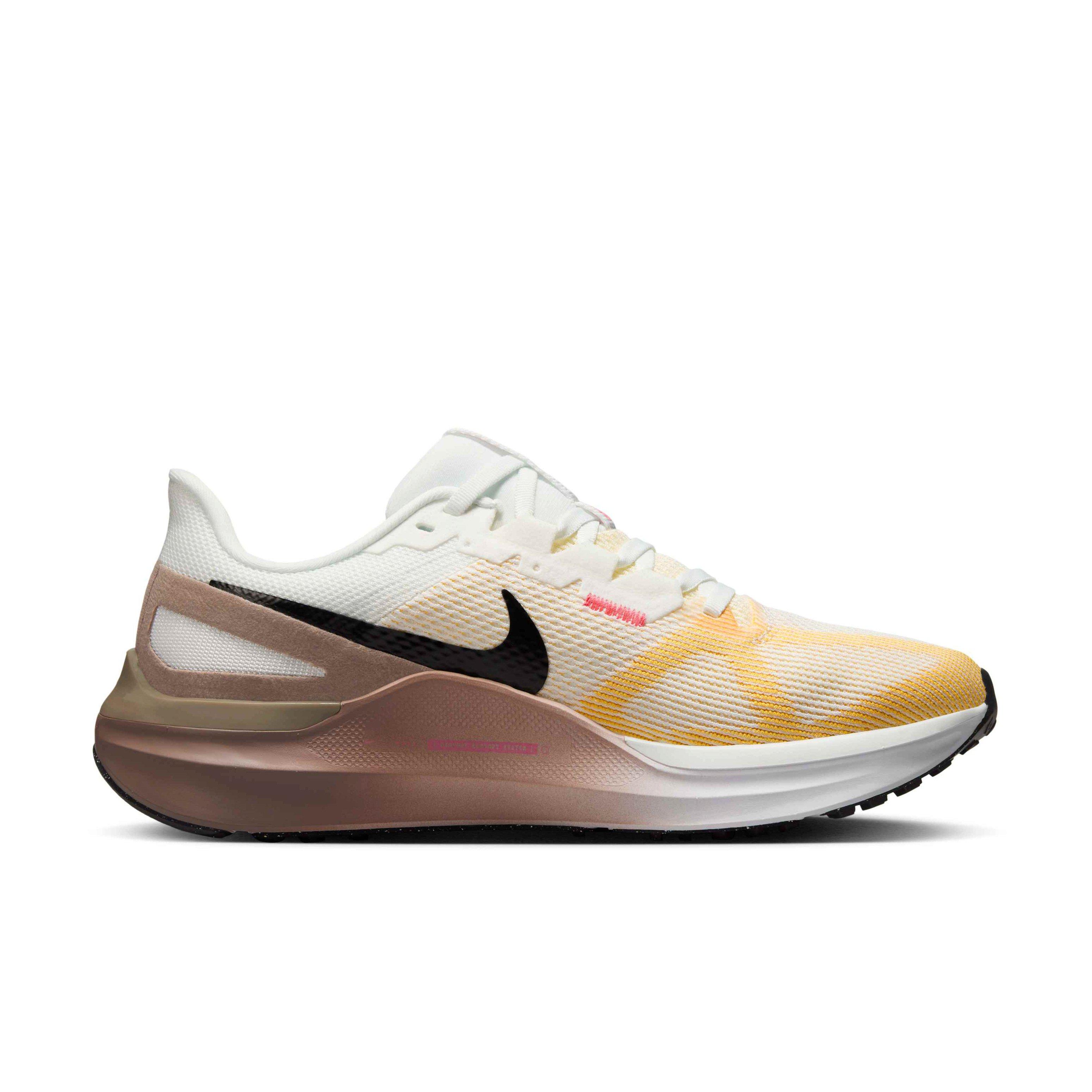 Nike Structure 25 "Summit White/Mink Brown/Varsity Maize/Black" Women's Running Shoe - WHITE/BROWN/MAIZE/BLACK Thumbnail View 1