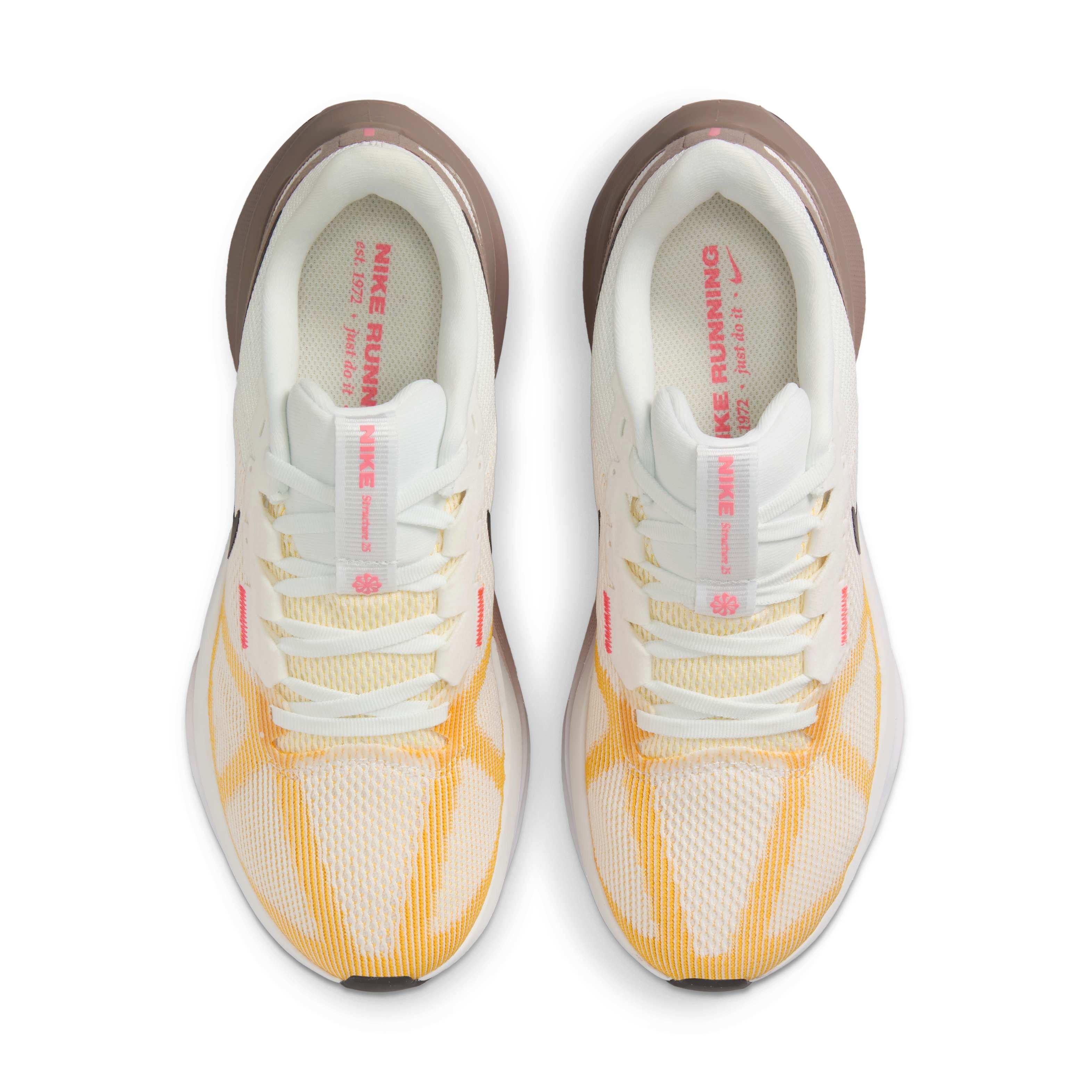 Nike Structure 25 "Summit White/Mink Brown/Varsity Maize/Black" Women's Running Shoe - WHITE/BROWN/MAIZE/BLACK Thumbnail View 4