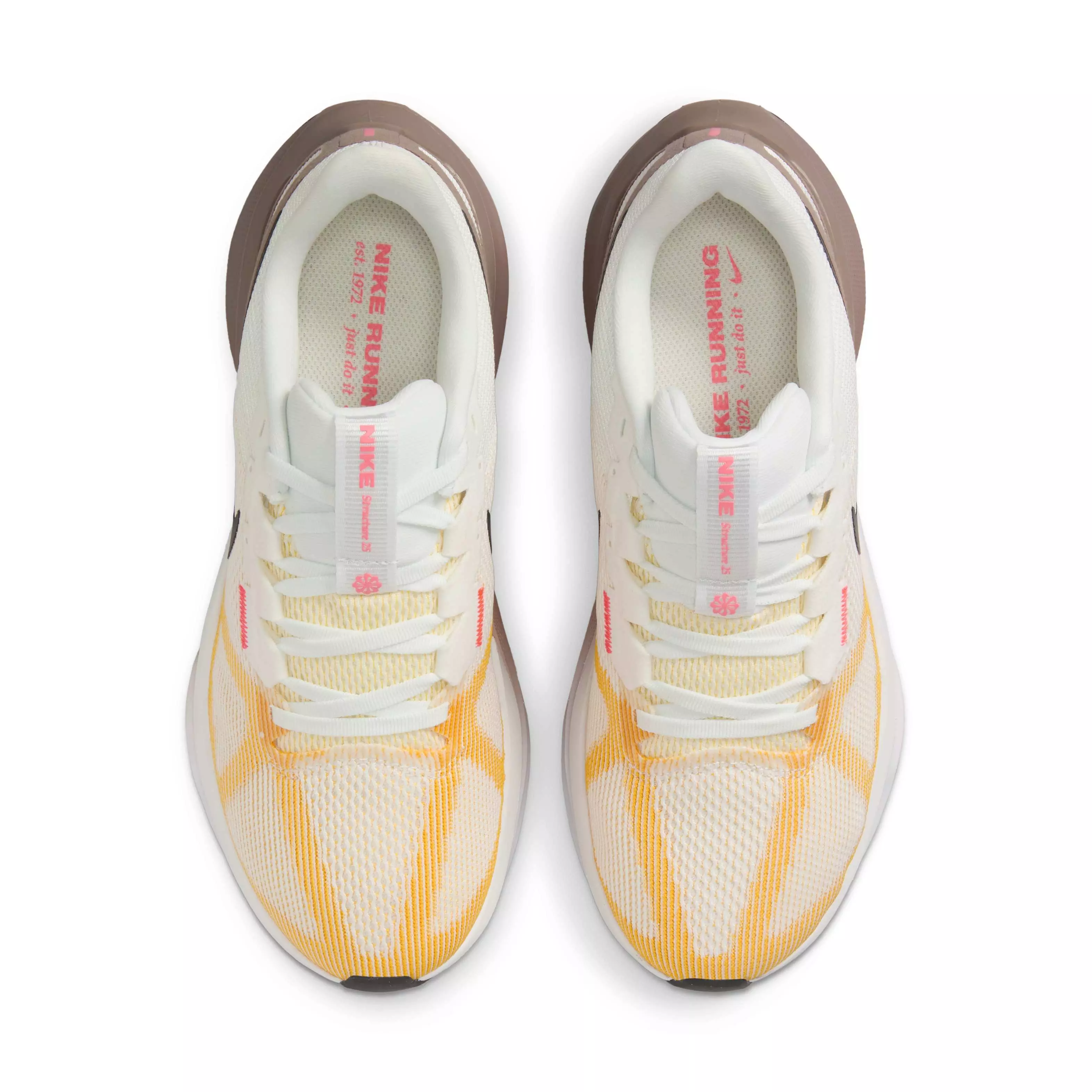 Nike Structure 25 "Summit White/Mink Brown/Varsity Maize/Black" Women's Running Shoe - WHITE/BROWN/MAIZE/BLACK
