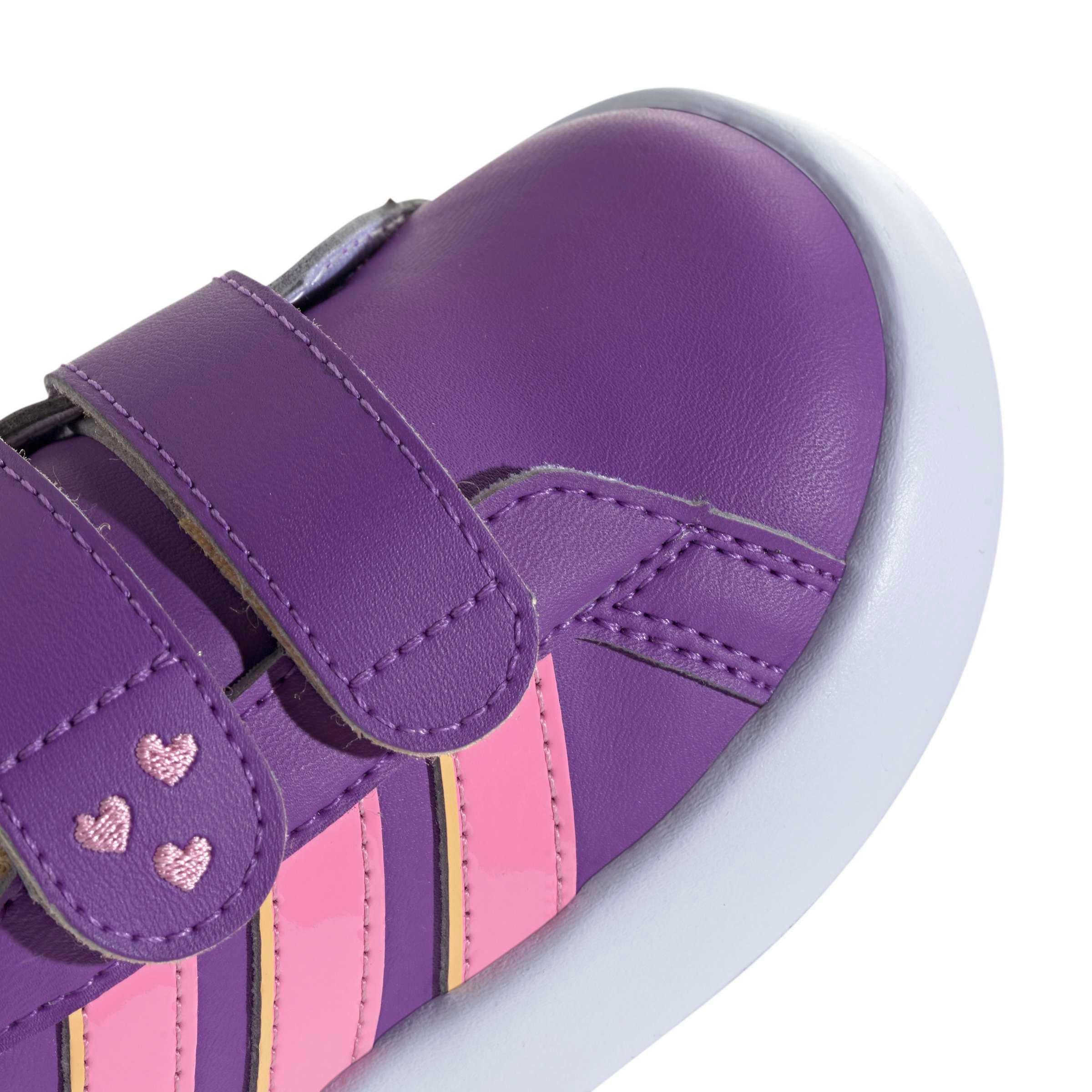 adidas Disney Minnie Mouse Grand Court Infant Girls' "Active Purple/Semi Ice Tangerine/White" Shoe