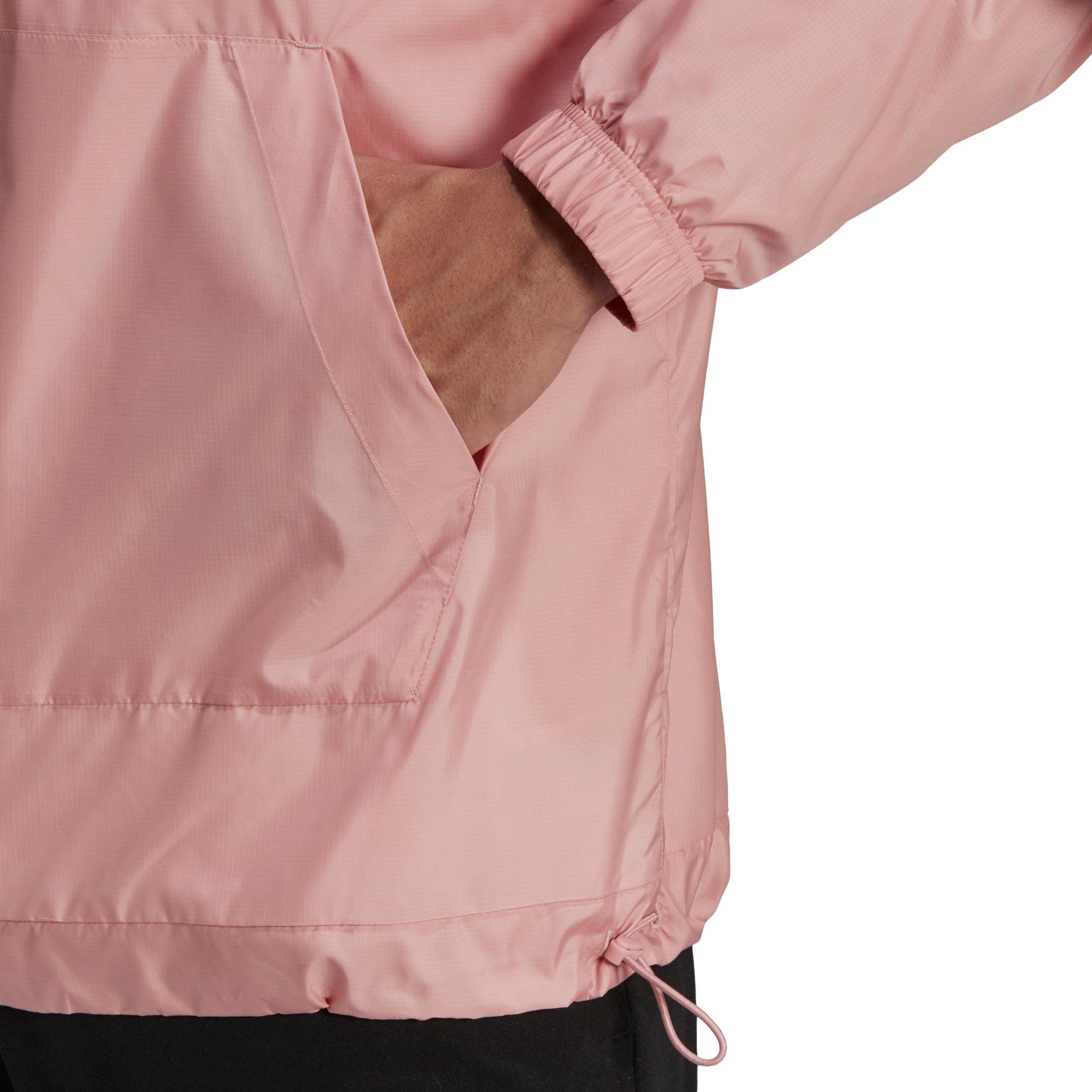 adidas Men's Essentials Brand Love Woven Half Zip Windbreaker - Pink - PINK Thumbnail View 4