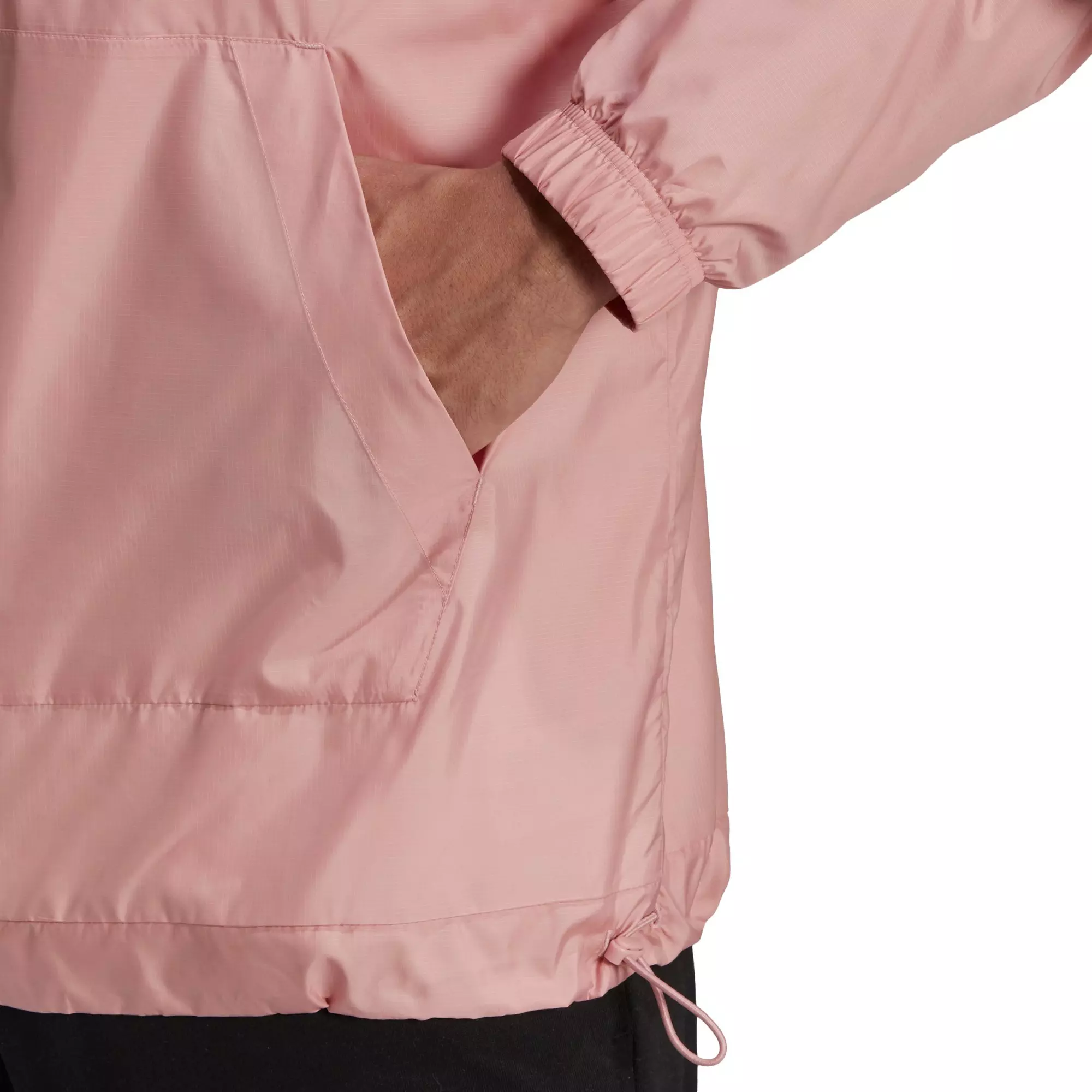 adidas Men's Essentials Brand Love Woven Half Zip Windbreaker - Pink - PINK
