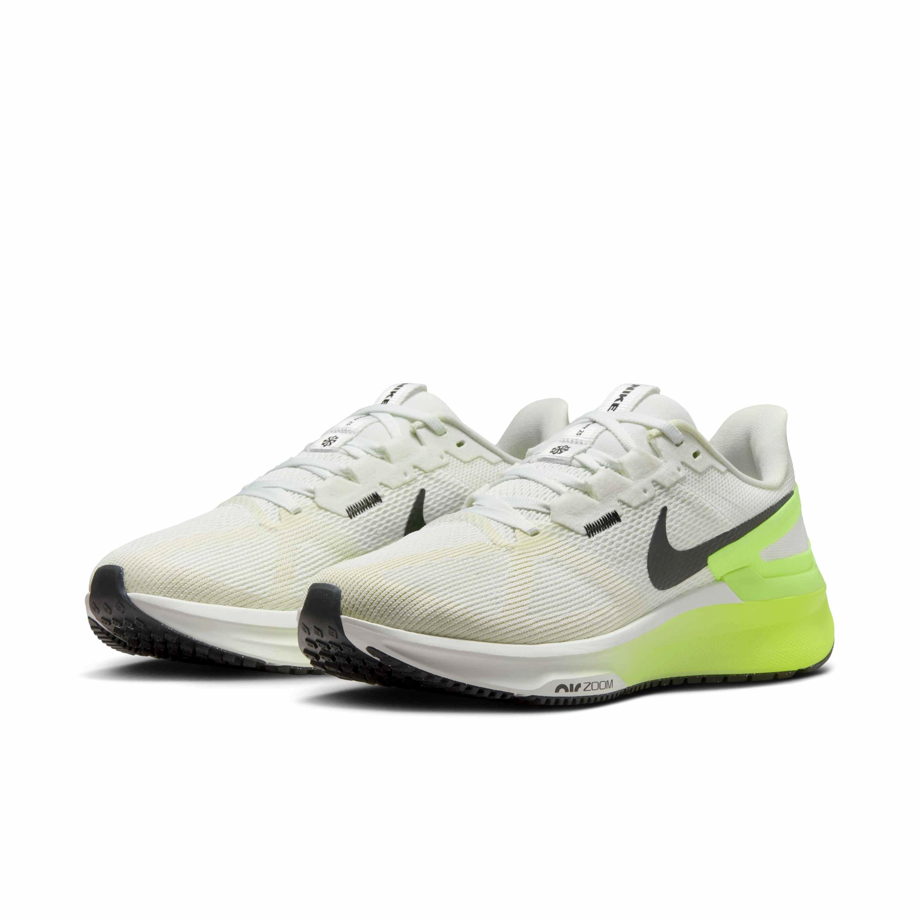 Nike Structure 25 "Summit White/Volt/Coconut Milk/Black" Women's Running Shoe - WHITE/VOLT/MILK/BLACK Thumbnail View 3