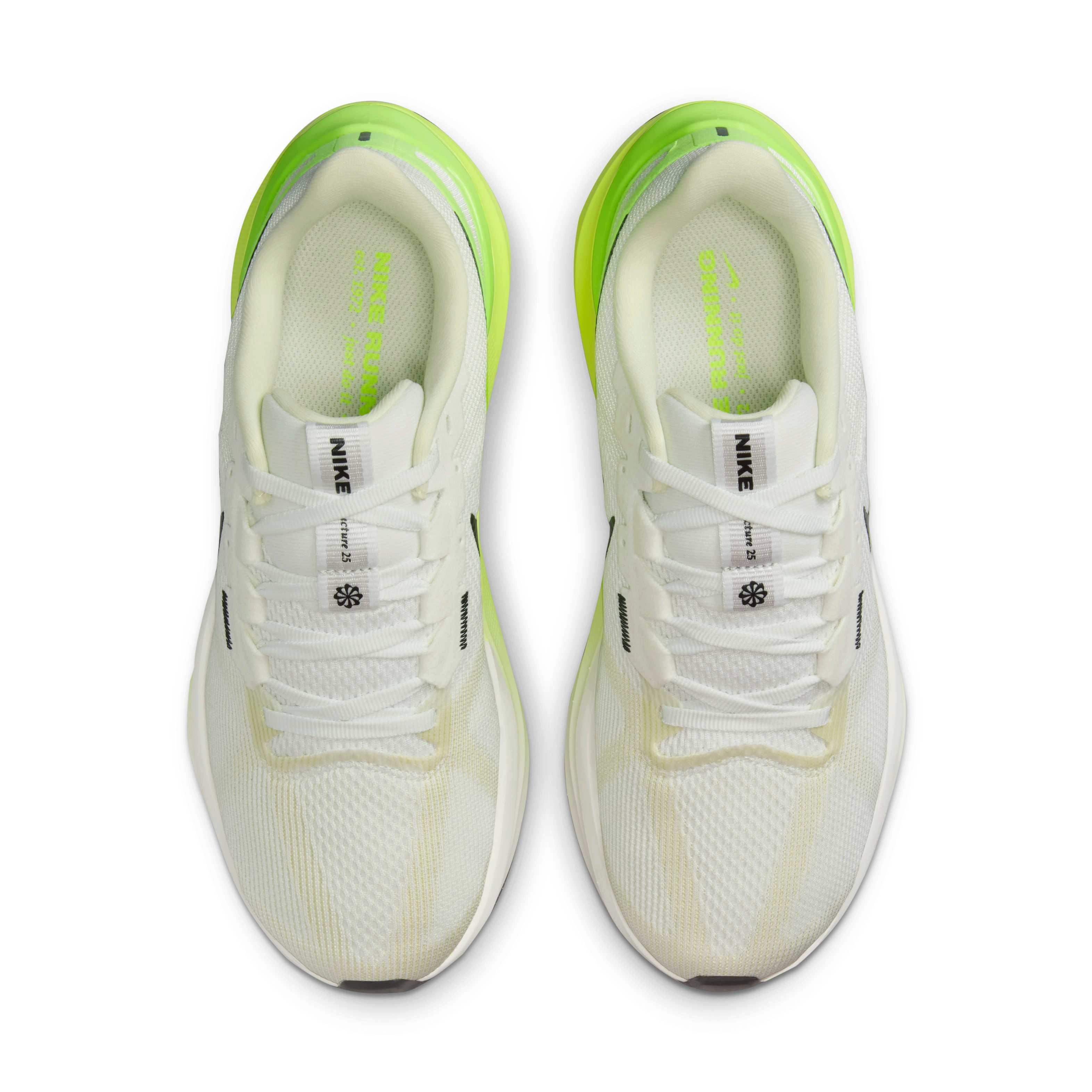 Nike Structure 25 "Summit White/Volt/Coconut Milk/Black" Women's Running Shoe - WHITE/VOLT/MILK/BLACK Thumbnail View 4