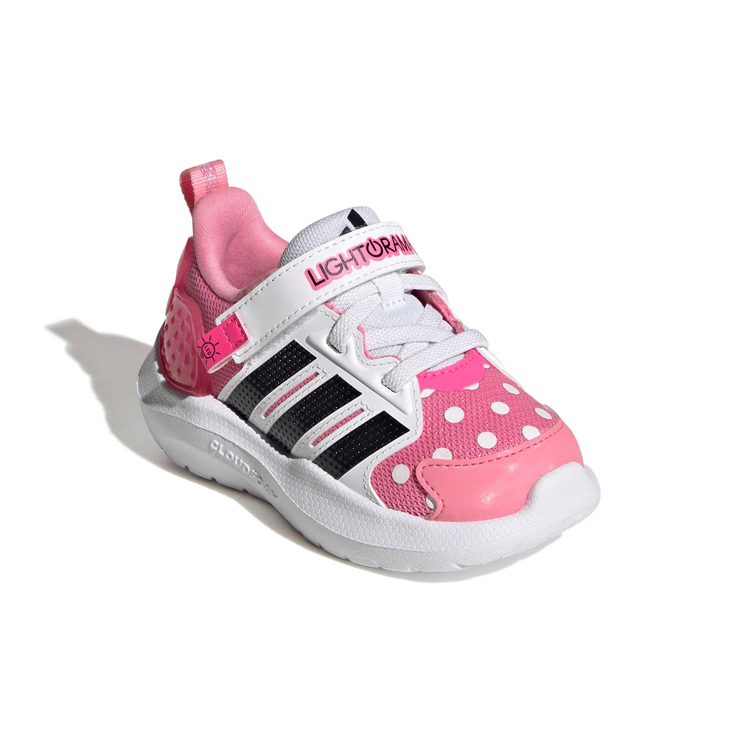 adidas Disney Lightorama Minnie Mouse "Bliss Pink/Core Black/Lucid Pink" Infant Girls' Shoe - PINK/BLACK/PINK Thumbnail View 3