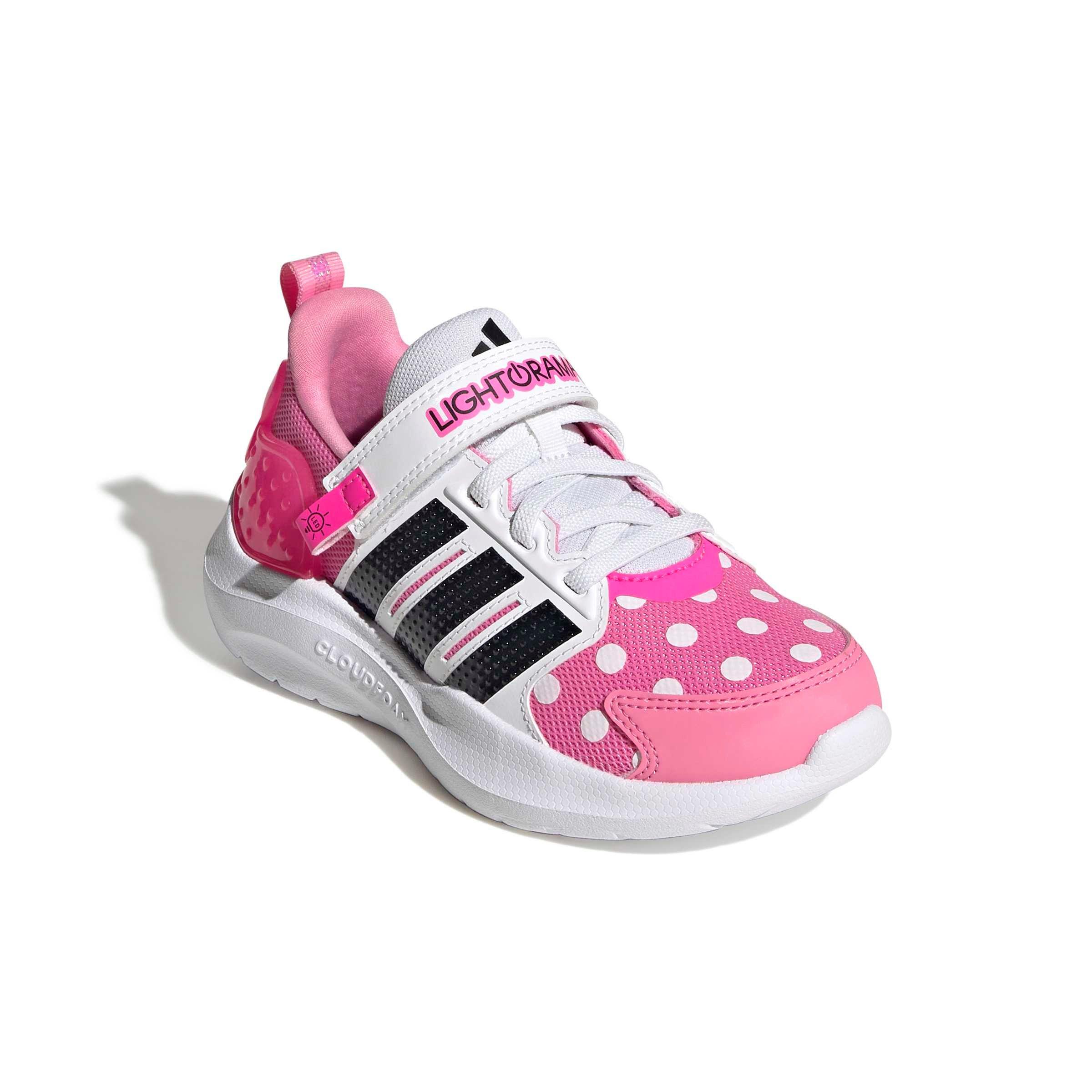 adidas Disney Lightorama Minnie Mouse "Bliss Pink/Core Black/Lucid Pink" Preschool Girls' Shoe - PINK/BLACK/PINK Thumbnail View 3