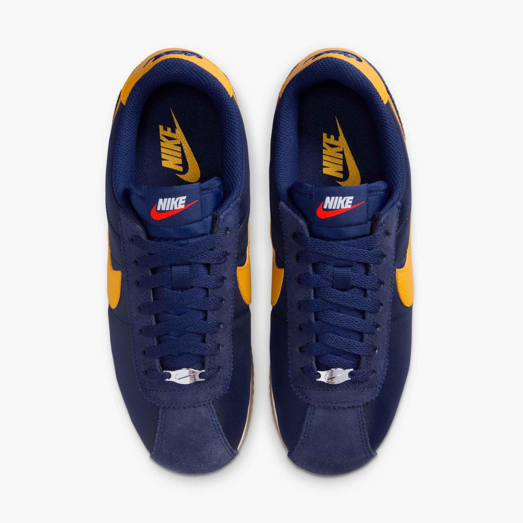 Nike Cortez Textile "Midnight Navy/Blue Void/Sail/University Gold" Women's Shoe - NAVY/BLUE/SAIL/GOLD Thumbnail View 3