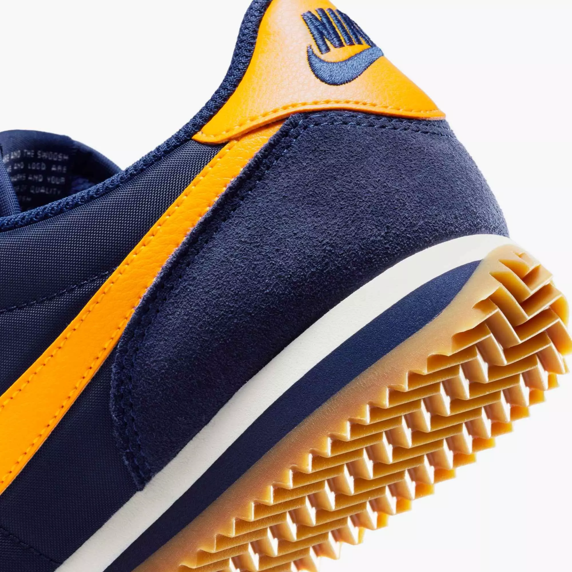 Nike Cortez Textile "Midnight Navy/Blue Void/Sail/University Gold" Women's Shoe - NAVY/BLUE/SAIL/GOLD