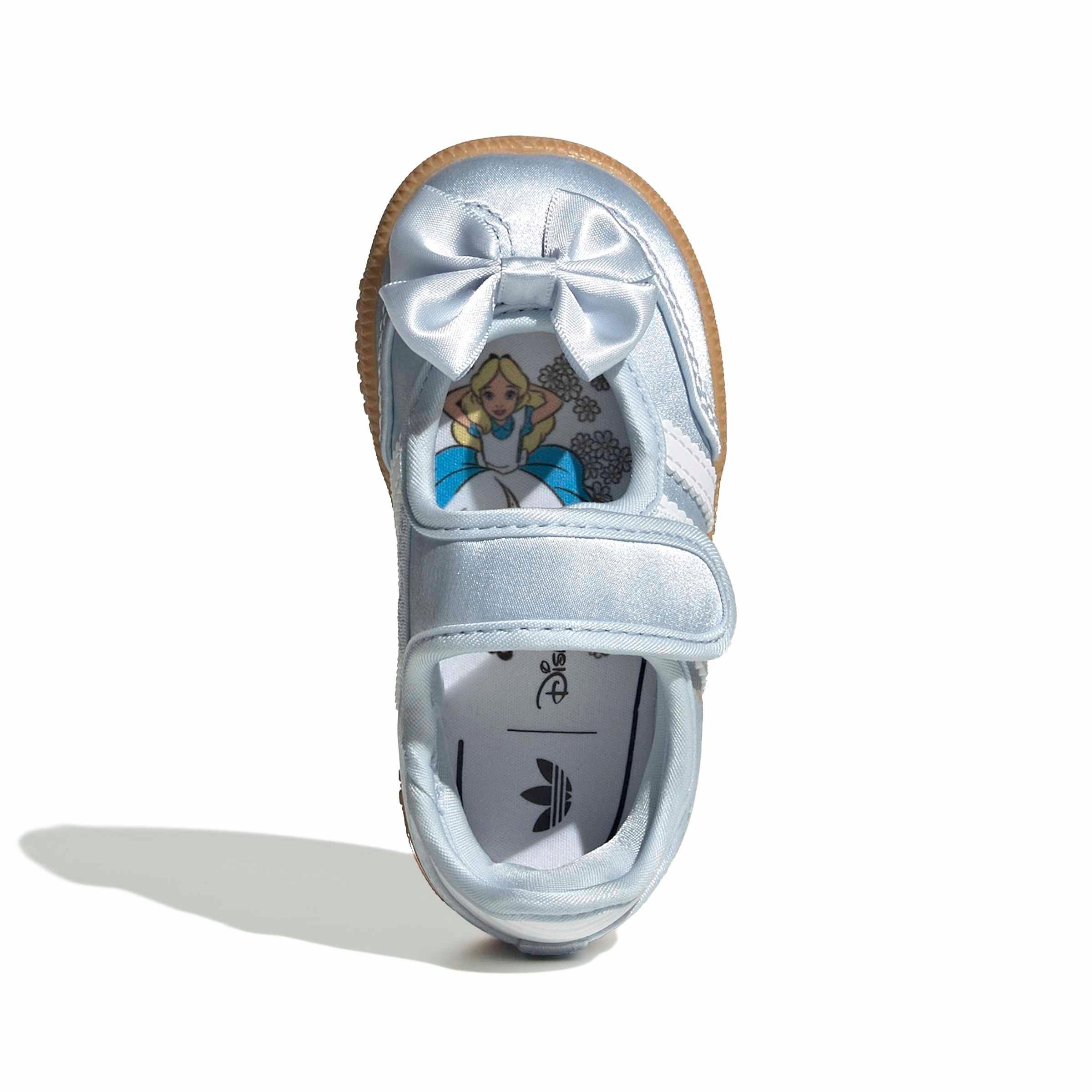 adidas Originals Disney Samba Jane Infant Girls' "Crystal Sky/Ftwr White/Gum 3" Shoe