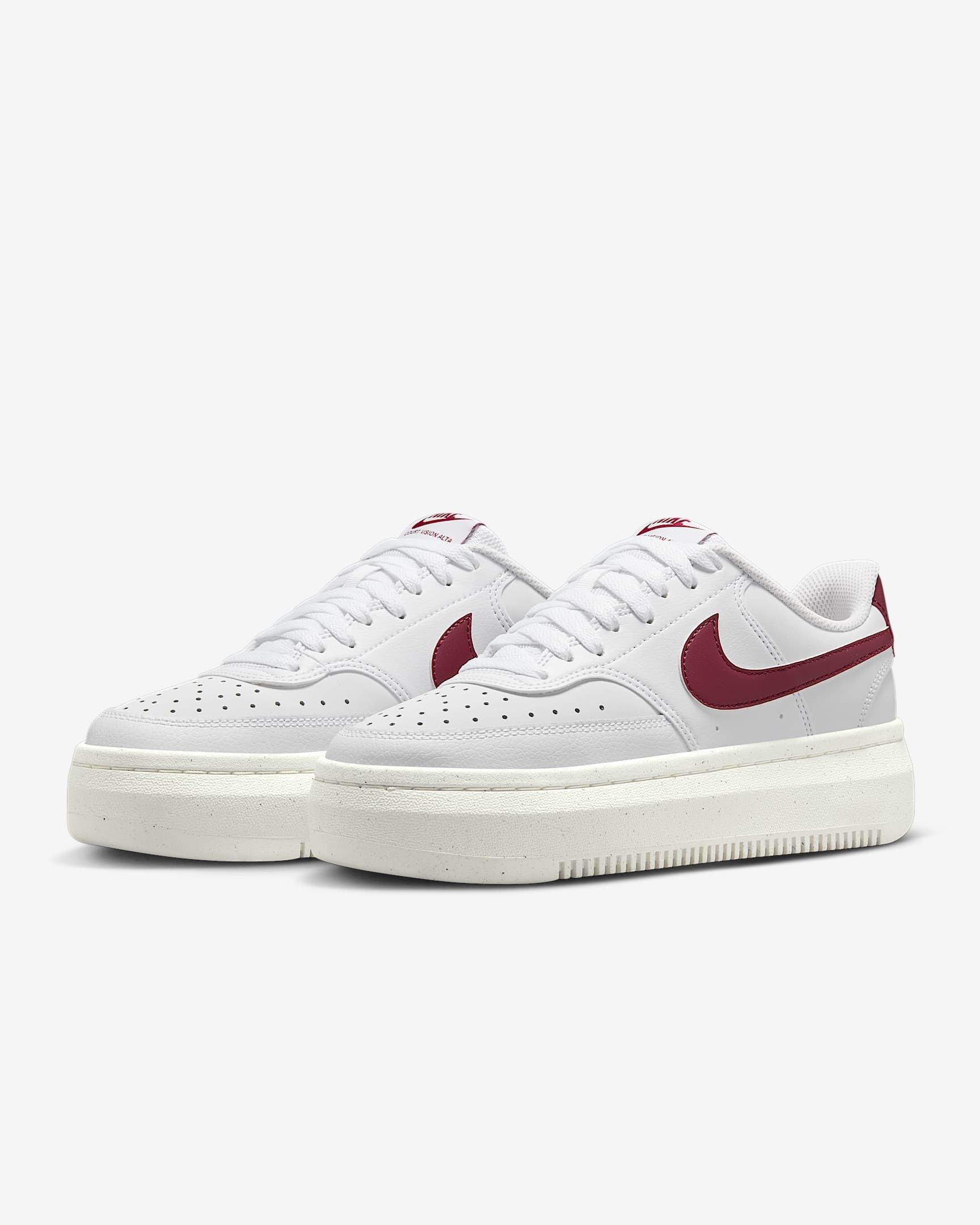 Nike Court Vision Alta "White/Sail/Team Red" Women's Shoe - WHITE/SAIL/RED Thumbnail View 3