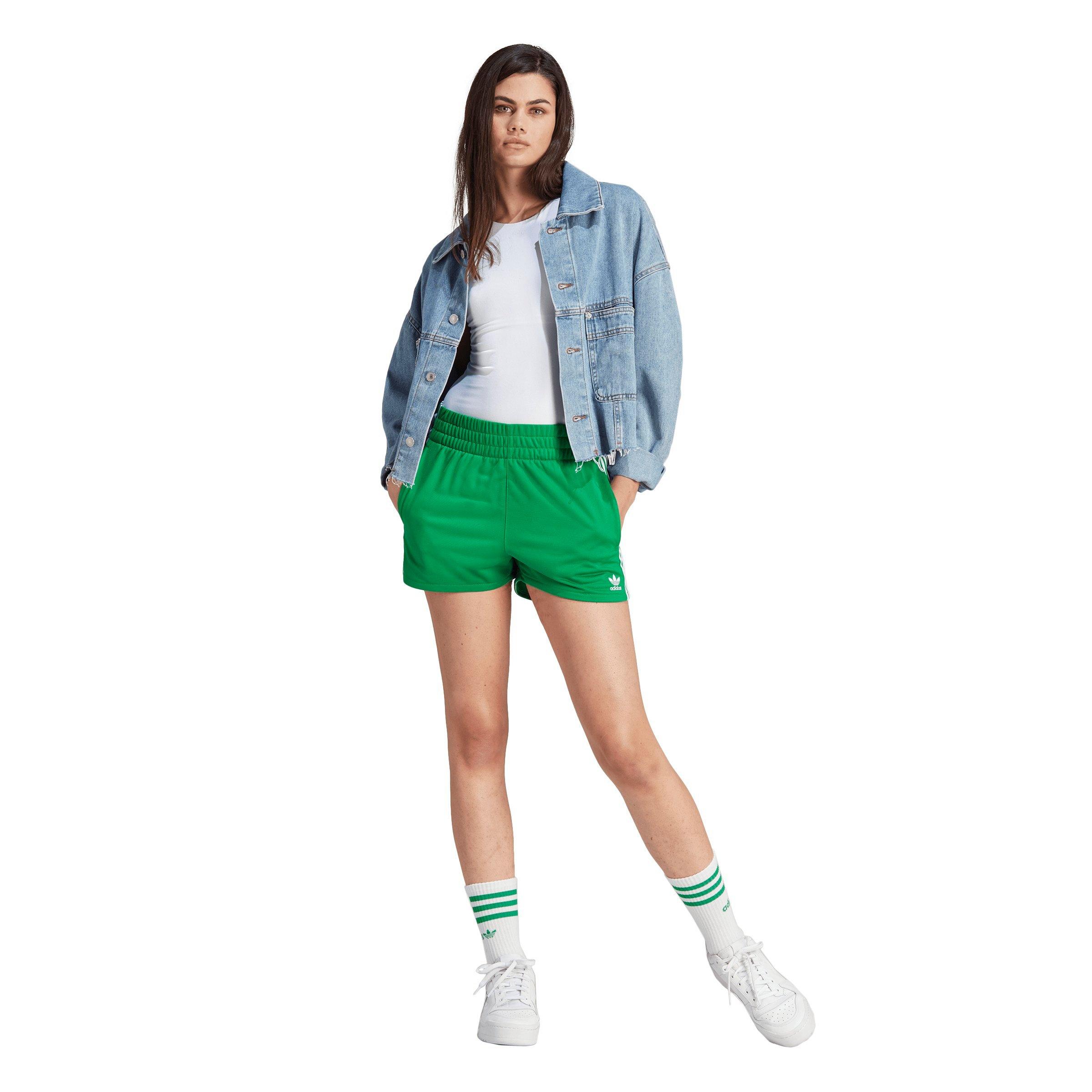adidas Originals Women's 3-Stripes Shorts - Green - Hibbett | City Gear