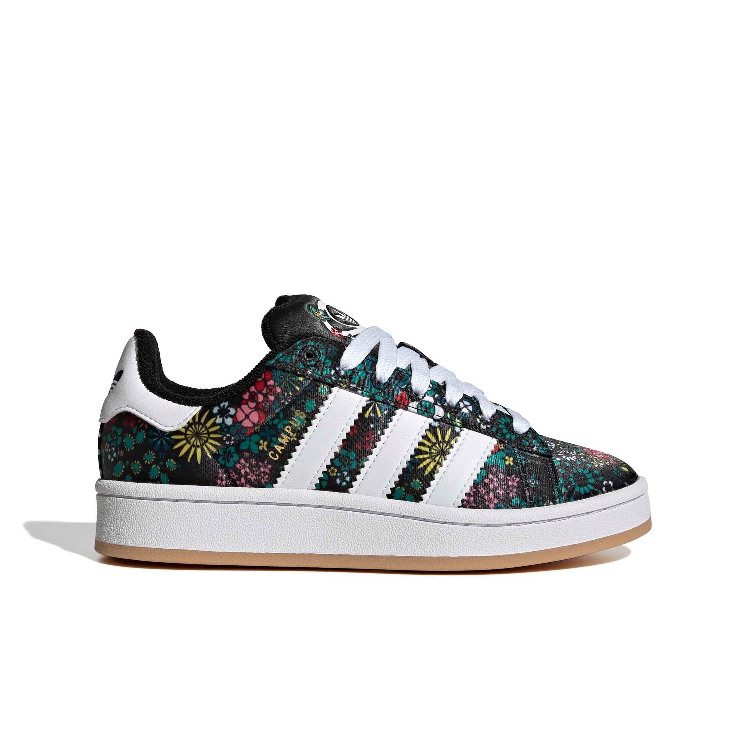 adidas Originals Liberty London Campus 00s "Core Black/Ftwr White/Gold" Grade School Girls' Shoe - BLACK/WHITE/GOLD Thumbnail View 1