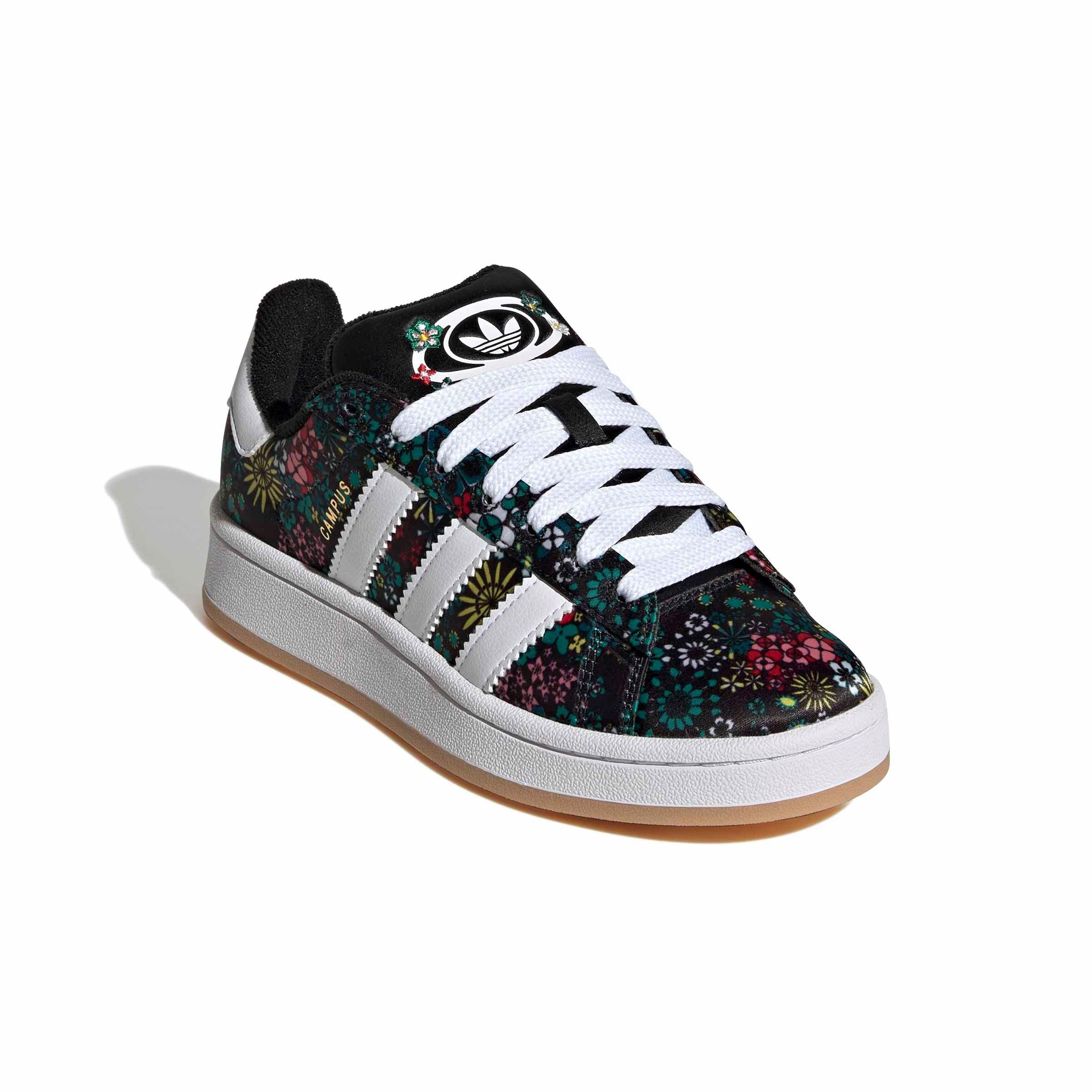adidas Originals Liberty London Campus 00s "Core Black/Ftwr White/Gold" Grade School Girls' Shoe - BLACK/WHITE/GOLD Thumbnail View 3