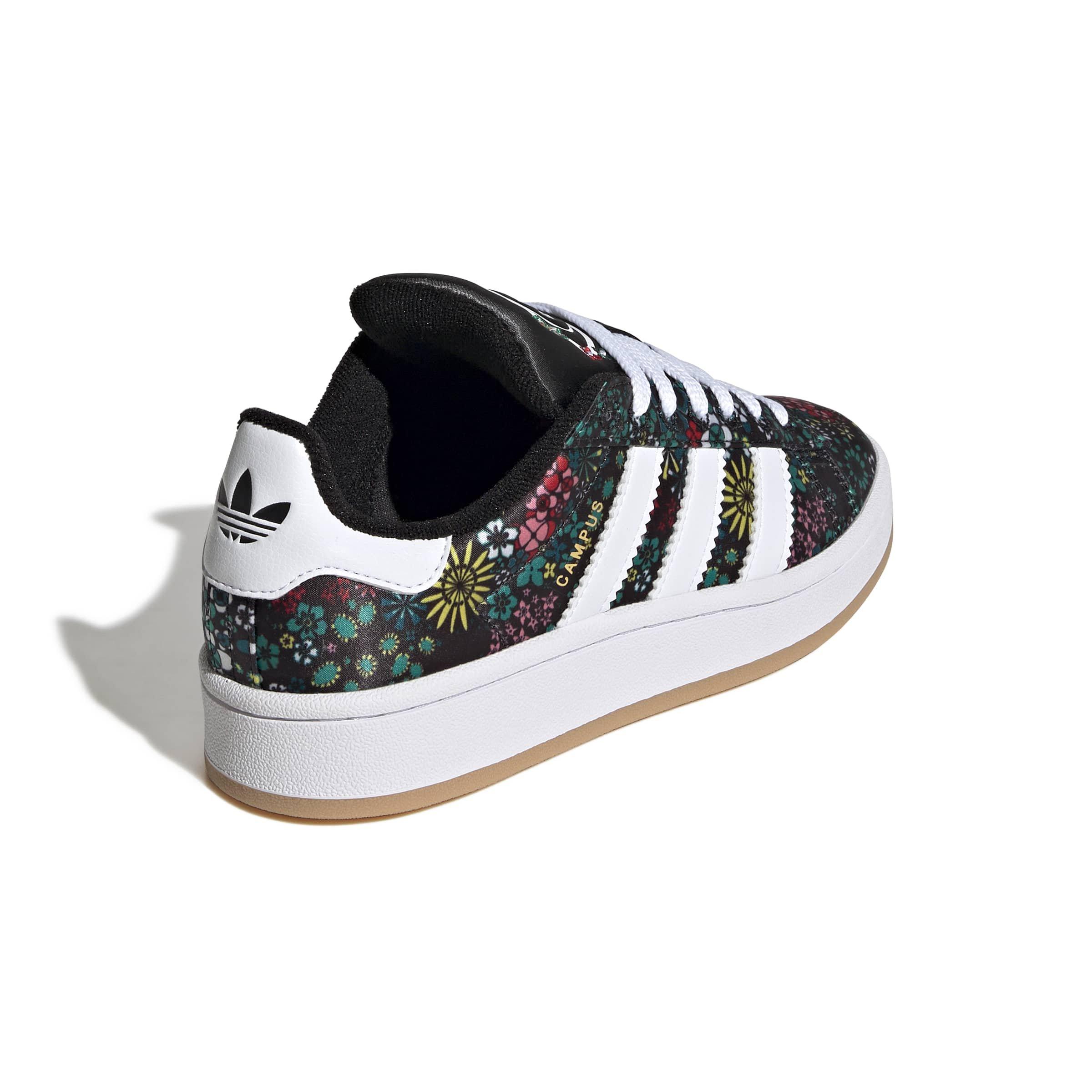 adidas Originals Liberty London Campus 00s "Core Black/Ftwr White/Gold" Grade School Girls' Shoe - BLACK/WHITE/GOLD Thumbnail View 4